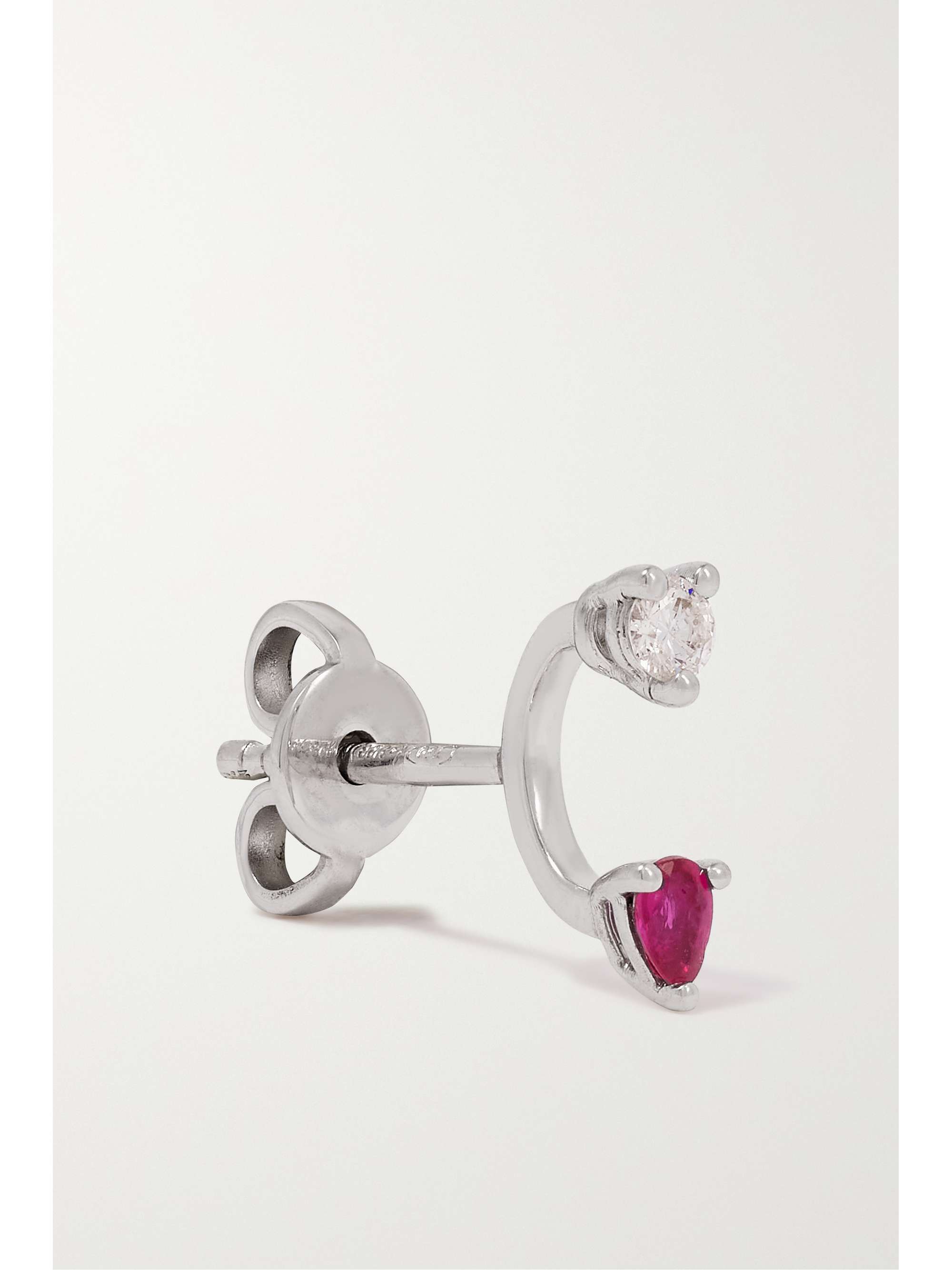 DELFINA DELETTREZ 18-karat white gold, ruby and diamond single earring