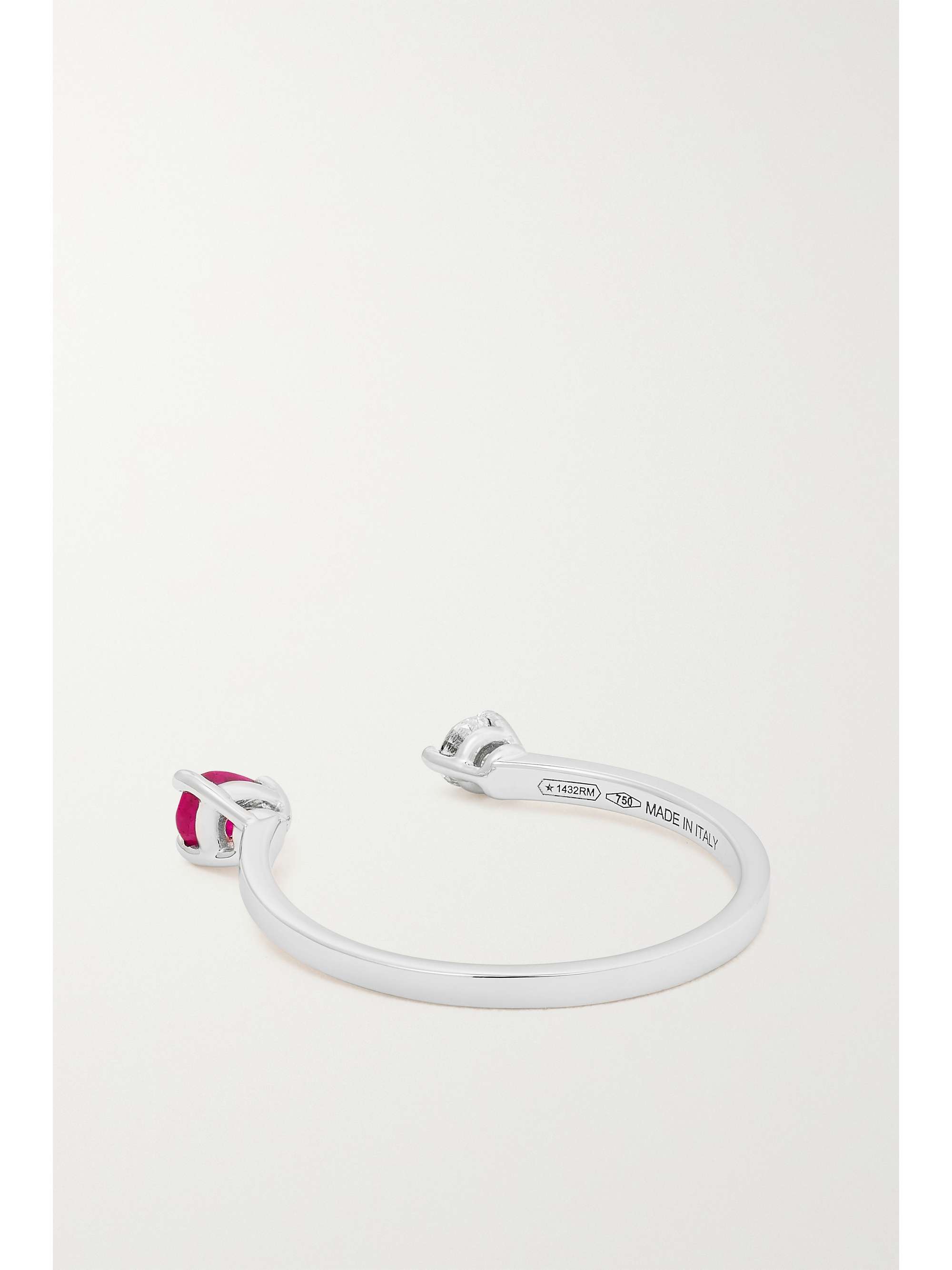 DELFINA DELETTREZ 18-karat white gold, ruby and diamond ring