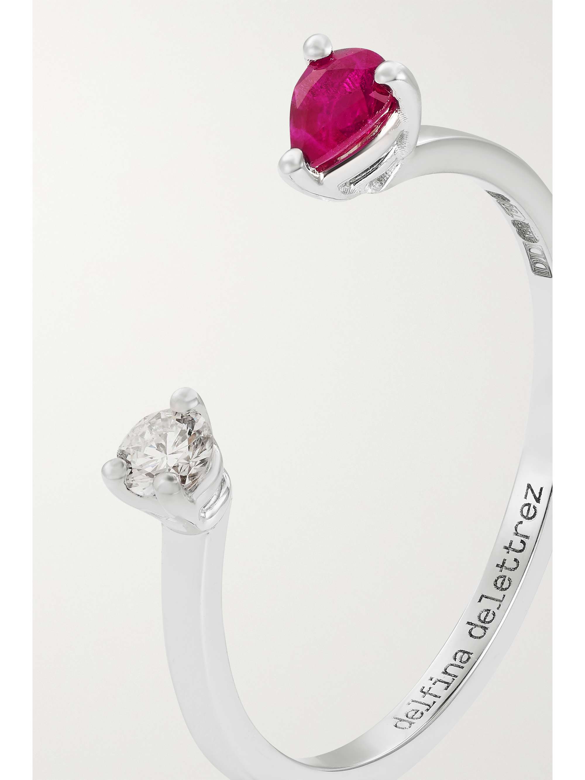 DELFINA DELETTREZ 18-karat white gold, ruby and diamond ring