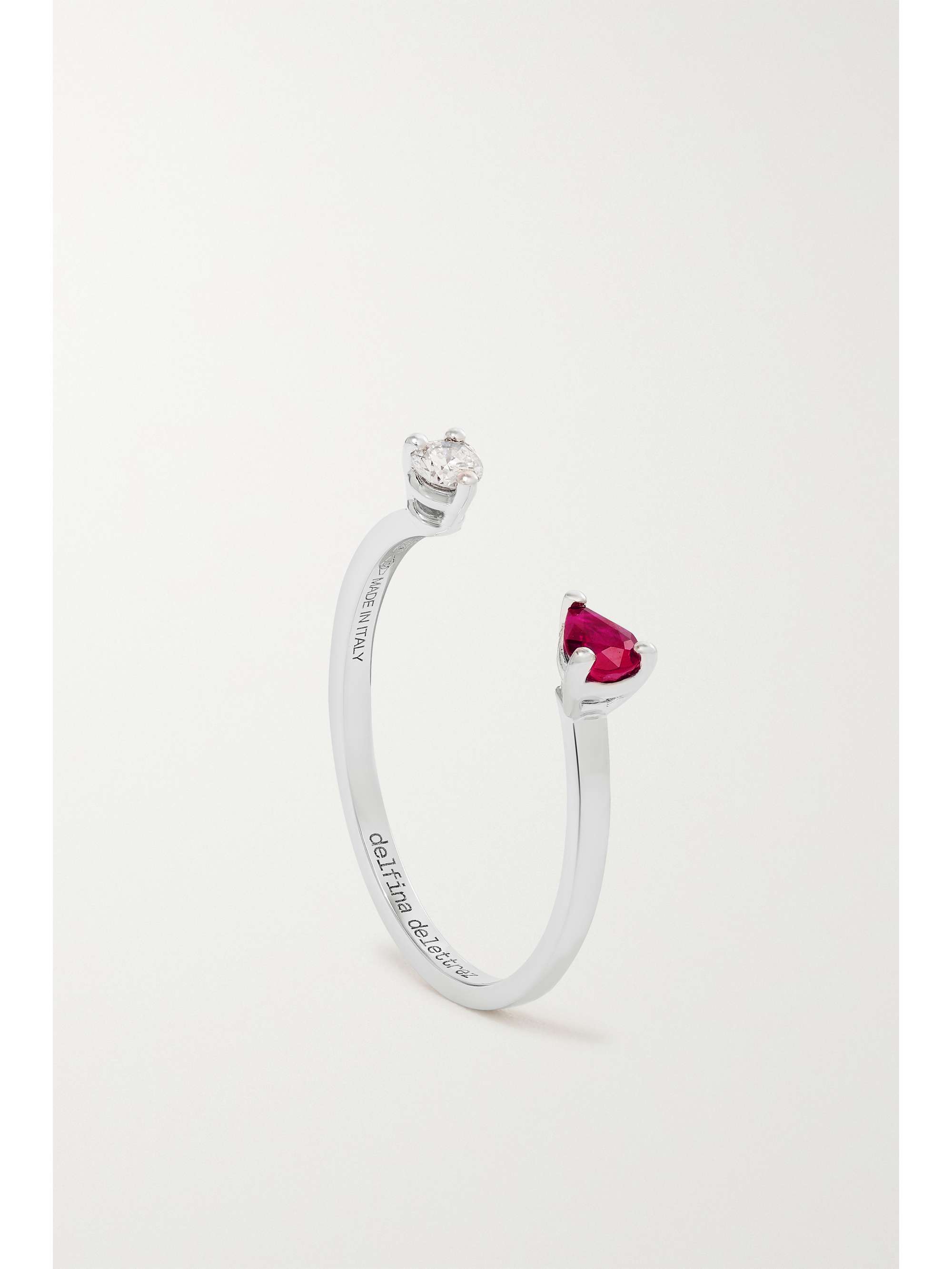 DELFINA DELETTREZ 18-karat white gold, ruby and diamond ring