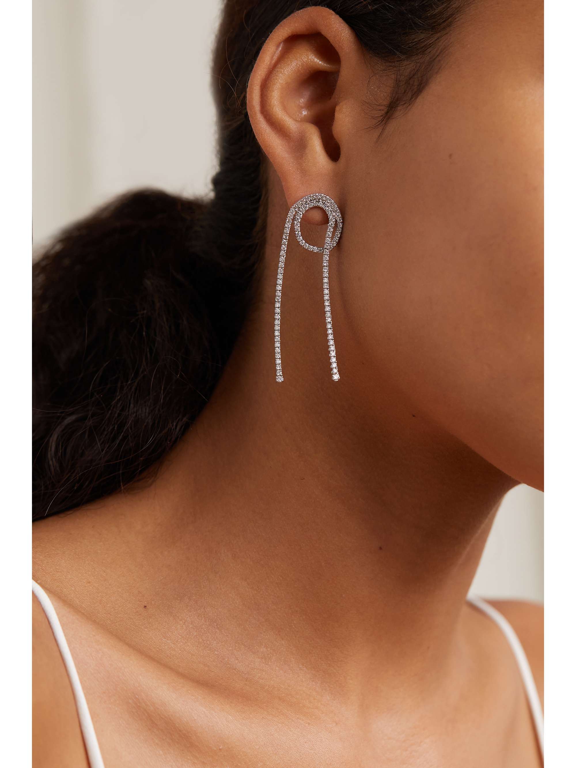 DELFINA DELETTREZ 18-karat white gold diamond earrings