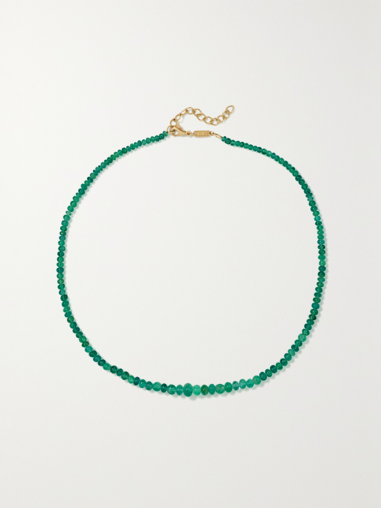 Azlee Rich 18-karat Gold Emerald Necklace