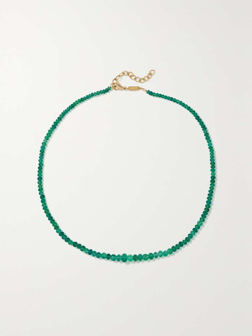 Azlee Rich 18-karat  Emerald Necklace