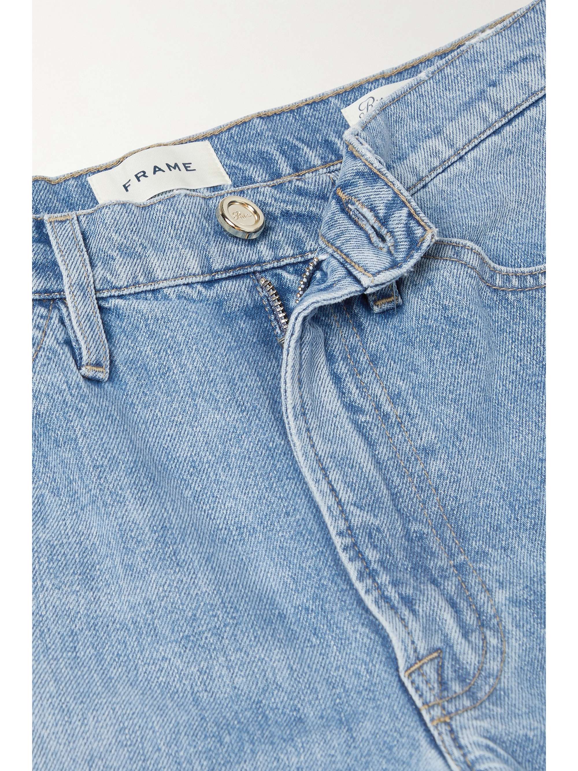 FRAME + Ritz Paris appliquéd highrise straightleg jeans NETAPORTER