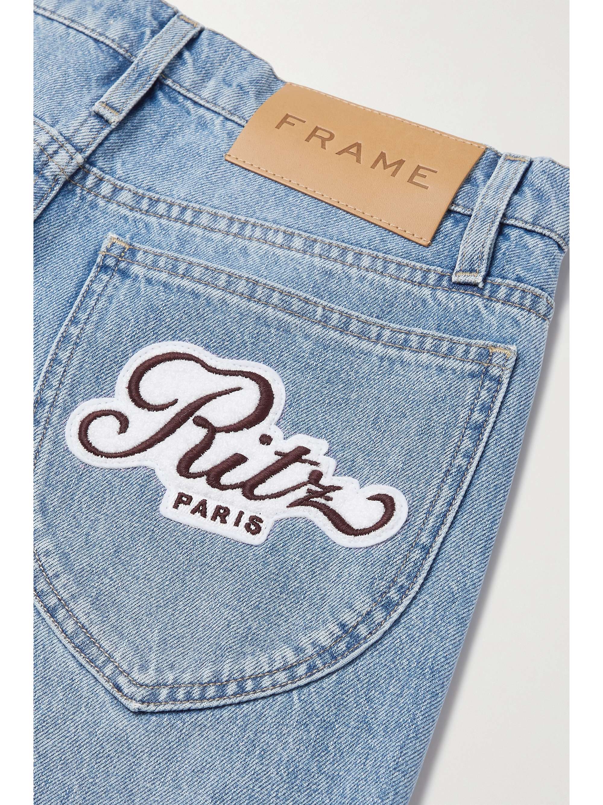 FRAME + Ritz Paris appliquéd highrise straightleg jeans NETAPORTER