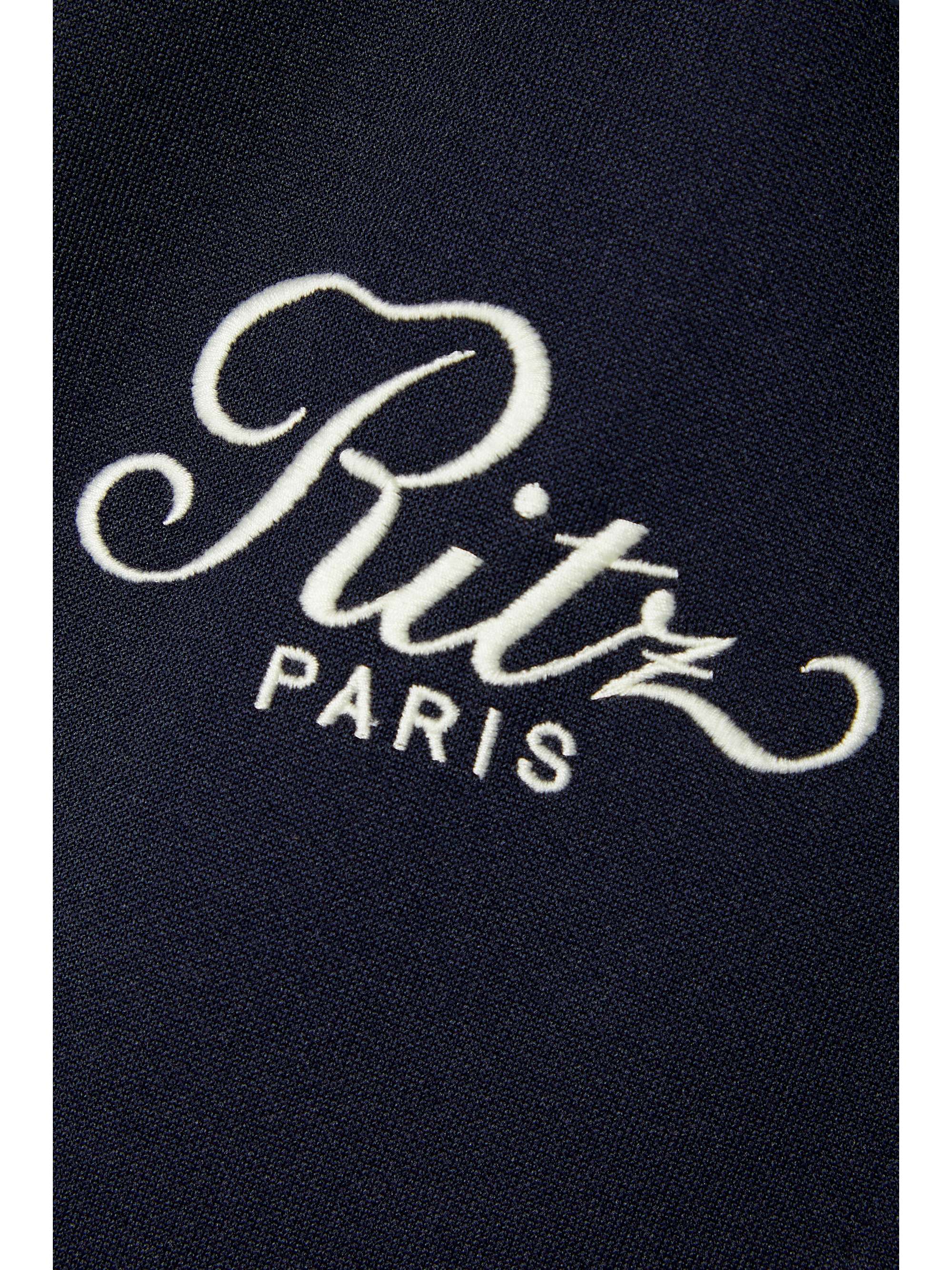 FRAME + Ritz Paris striped embroidered jersey track jacket