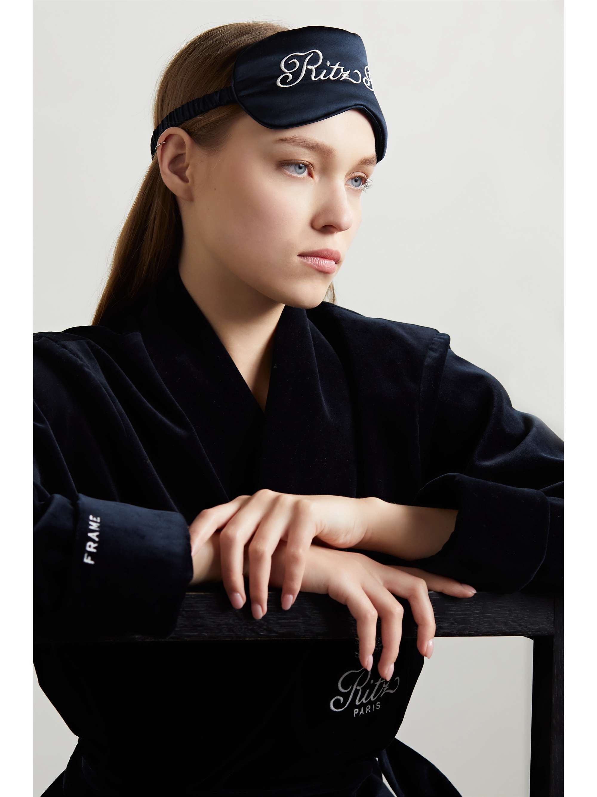 FRAME + Ritz Paris silksatin eye mask NETAPORTER