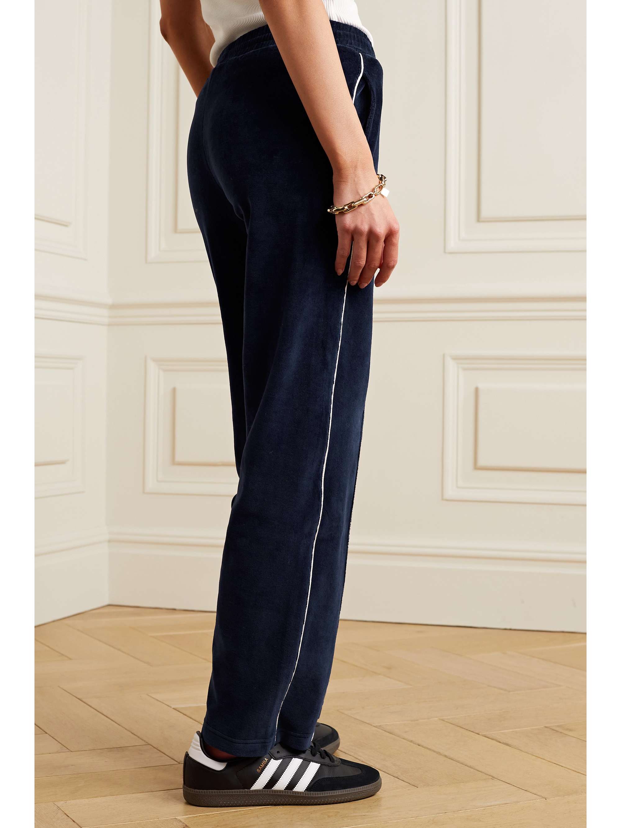 SPORTY & RICH Brandie Jogginghose aus Baumwoll-Velours mit Stickerei
