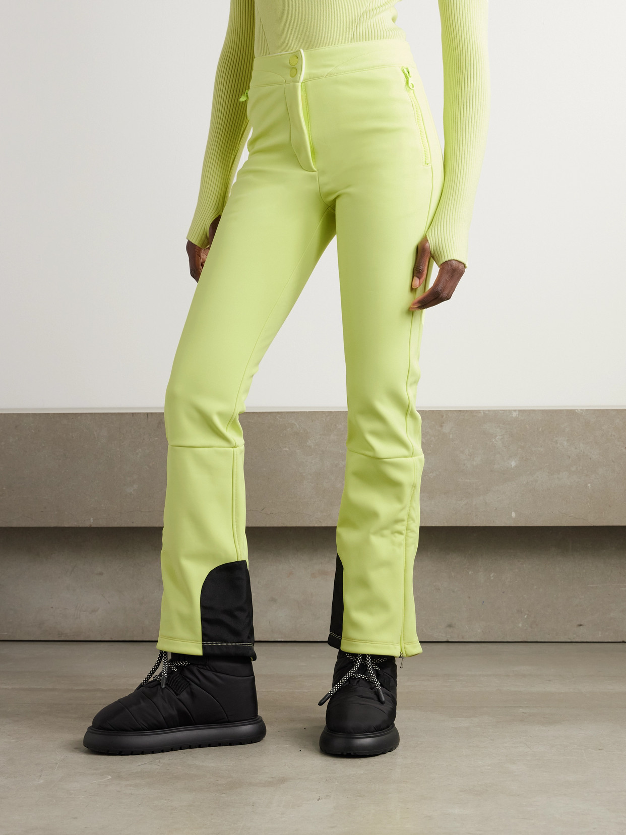 Shop Cordova Bormio Stretch Tech-jersey Ski Pants In Yellow