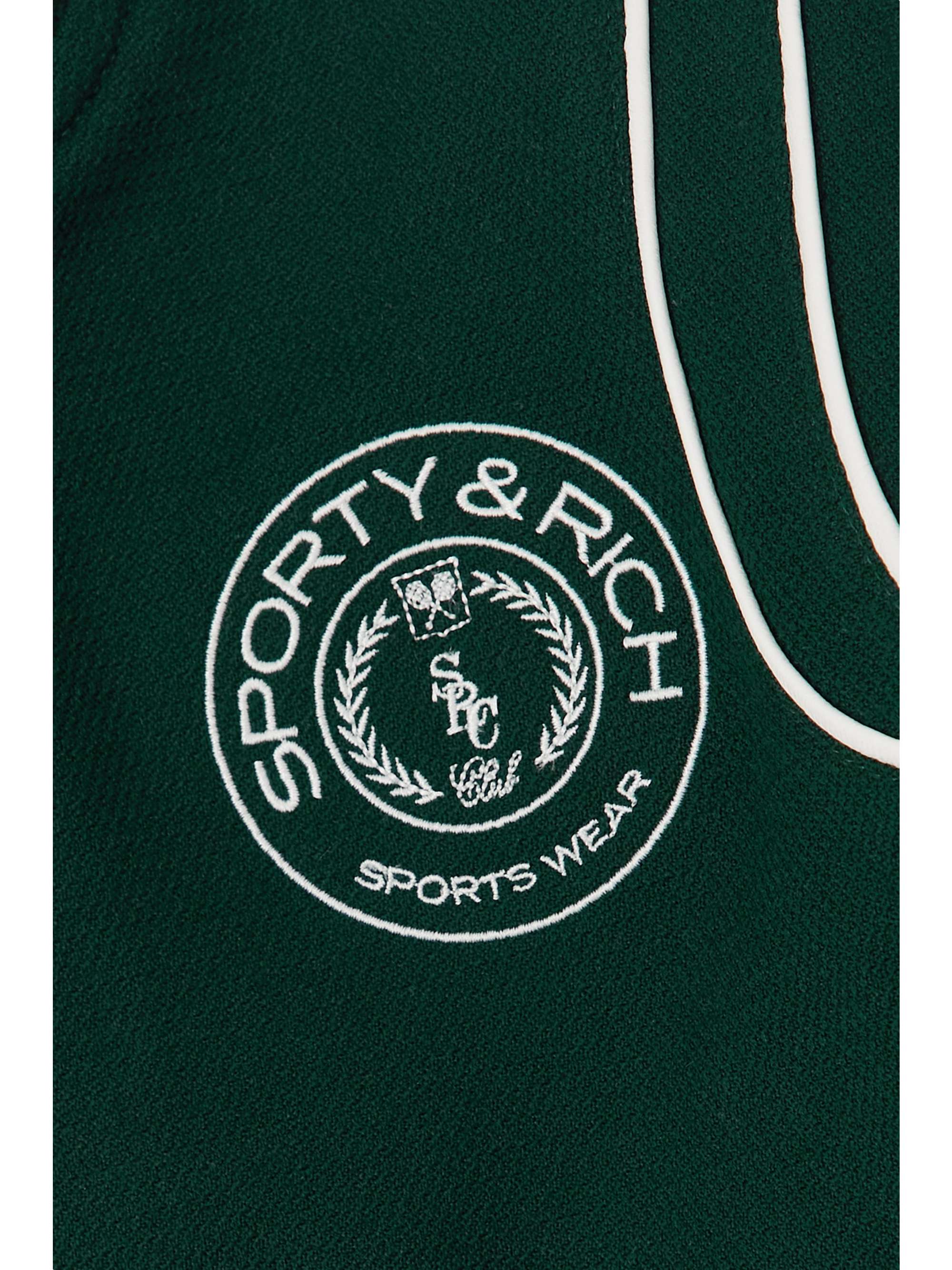 SPORTY & RICH Connecticut Crest leather-trimmed wool jacket