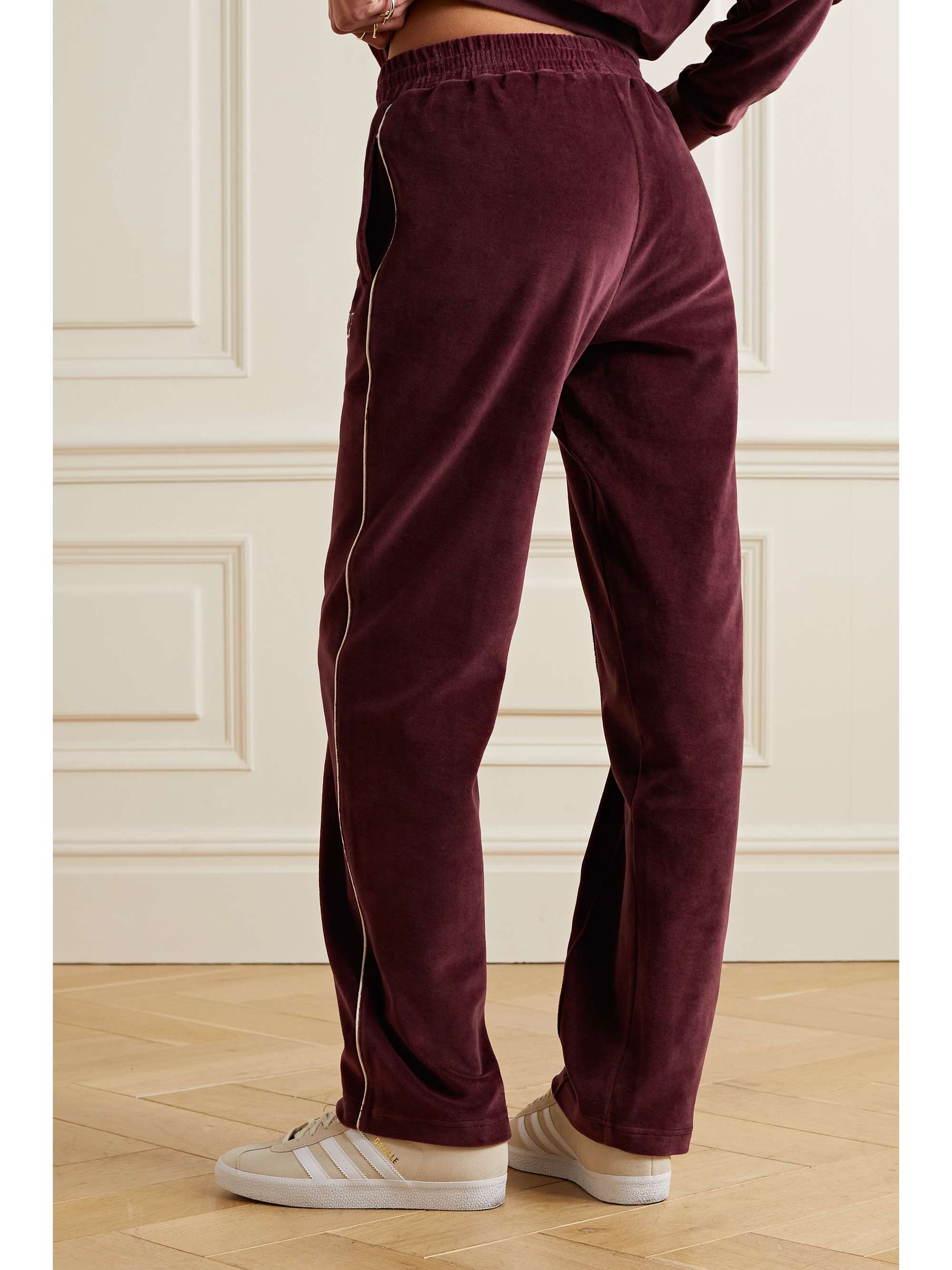SPORTY & RICH Brandie Jogginghose aus Baumwoll-Velours mit Stickerei
