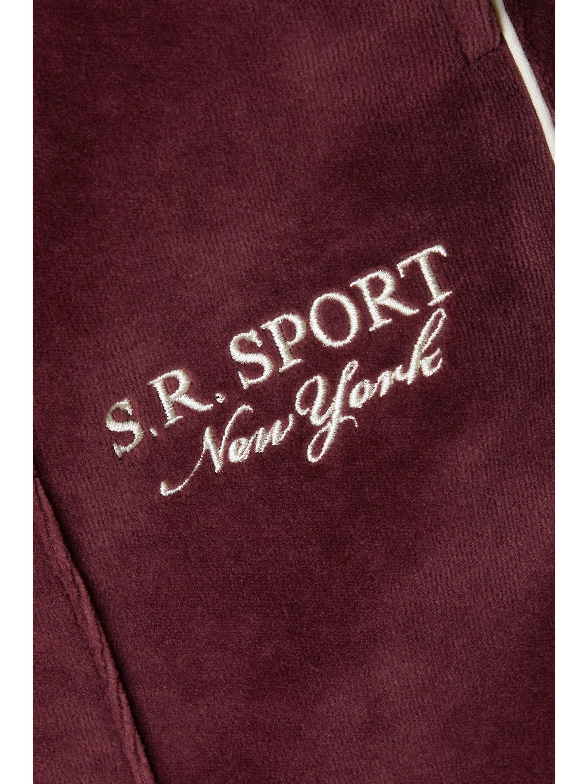 SPORTY & RICH Brandie Jogginghose aus Baumwoll-Velours mit Stickerei