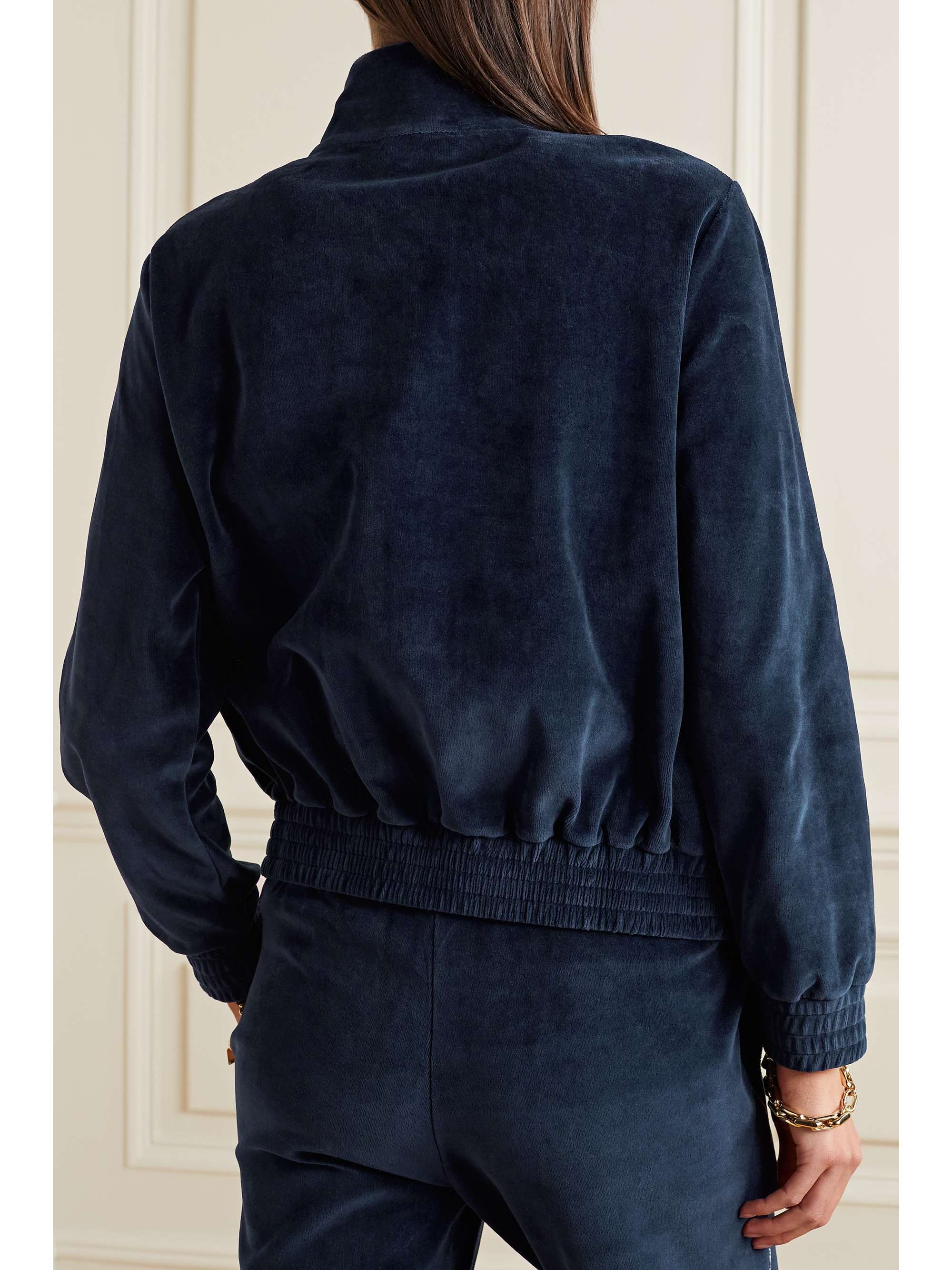 SPORTY & RICH Eden Trainingsjacke aus Baumwollvelours mit Stickerei