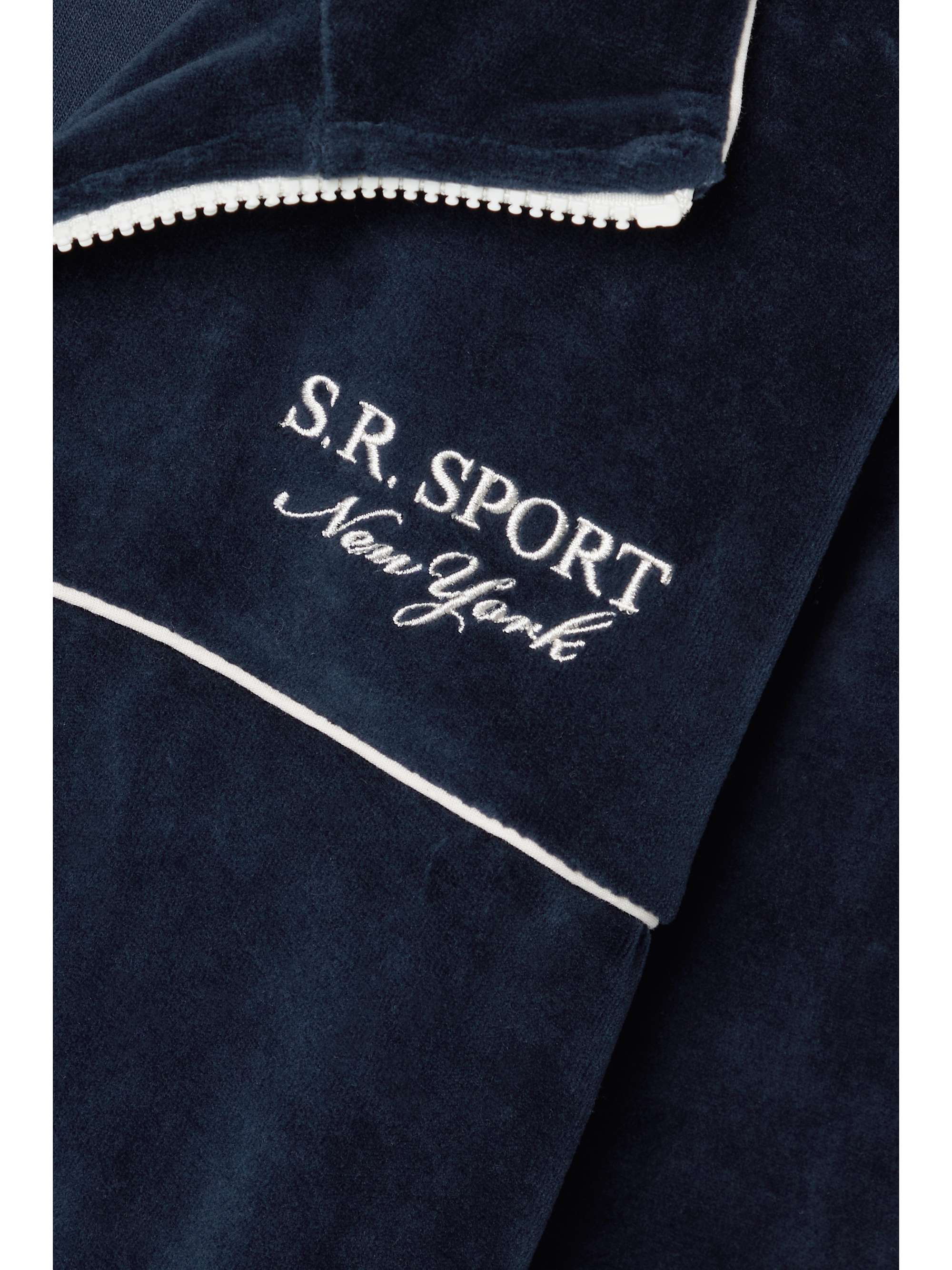 SPORTY & RICH Eden Trainingsjacke aus Baumwollvelours mit Stickerei