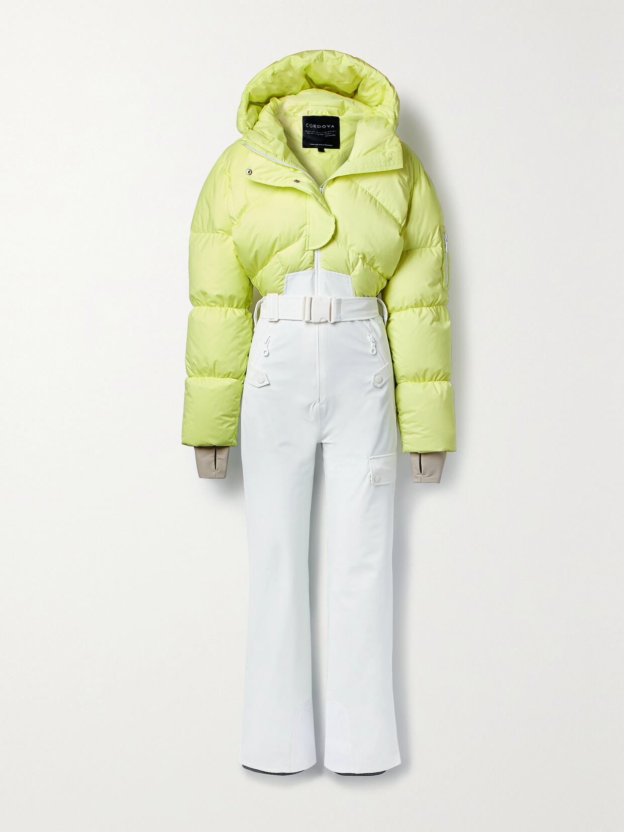 Cordova - Sommet Hooded Belted Padded Ski Suit - Yellow