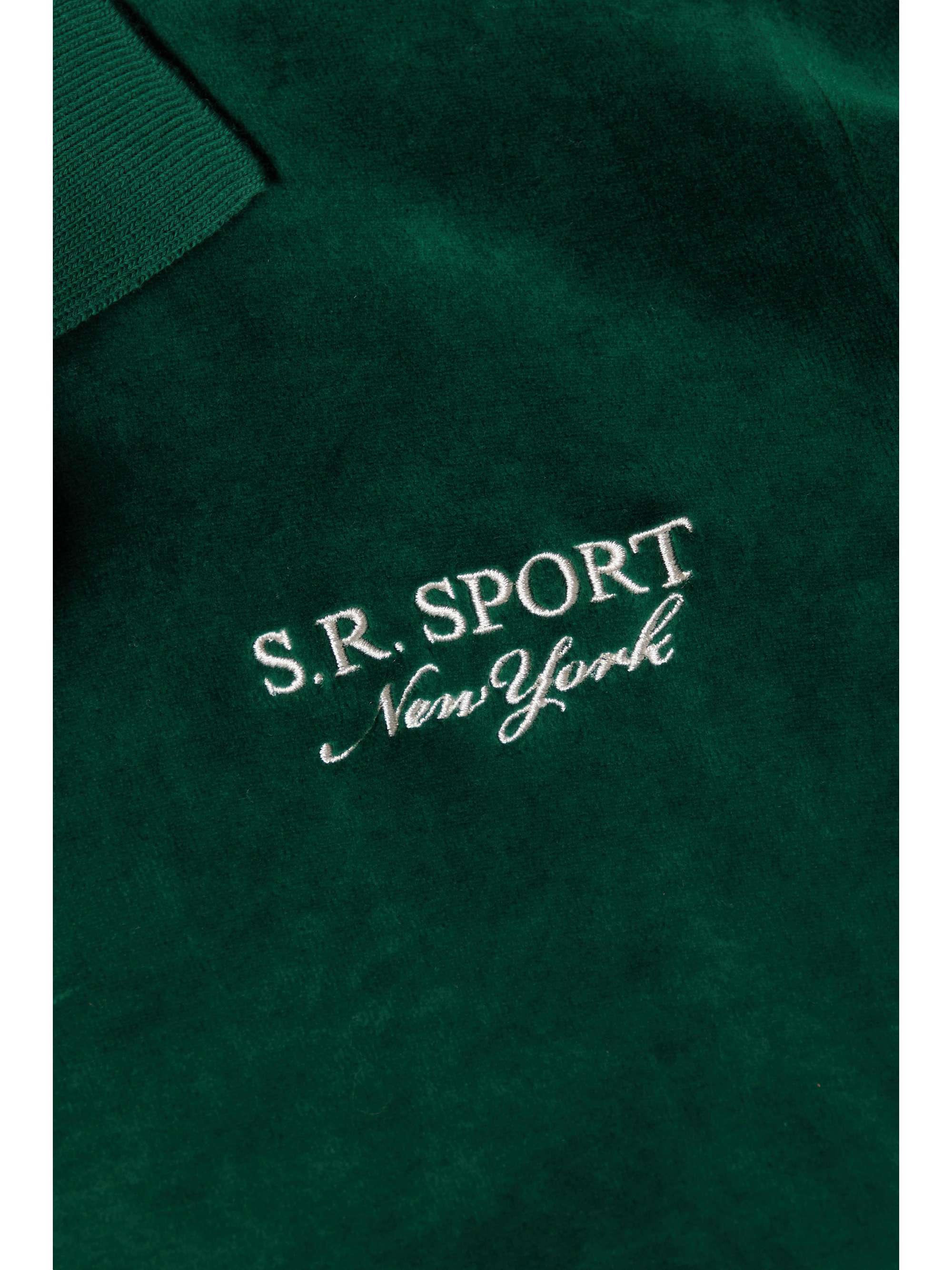 SPORTY & RICH Amanda Sweatshirt aus Baumwollvelours mit Stickerei