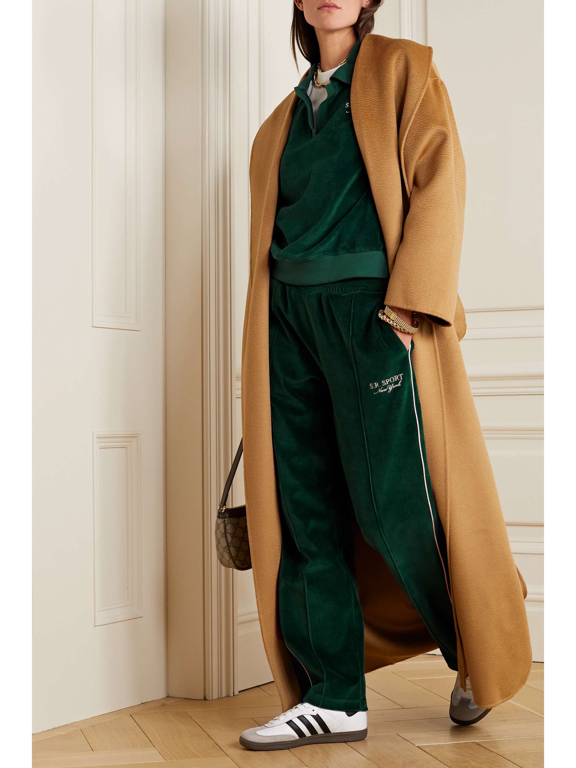 SPORTY & RICH Amanda Sweatshirt aus Baumwollvelours mit Stickerei