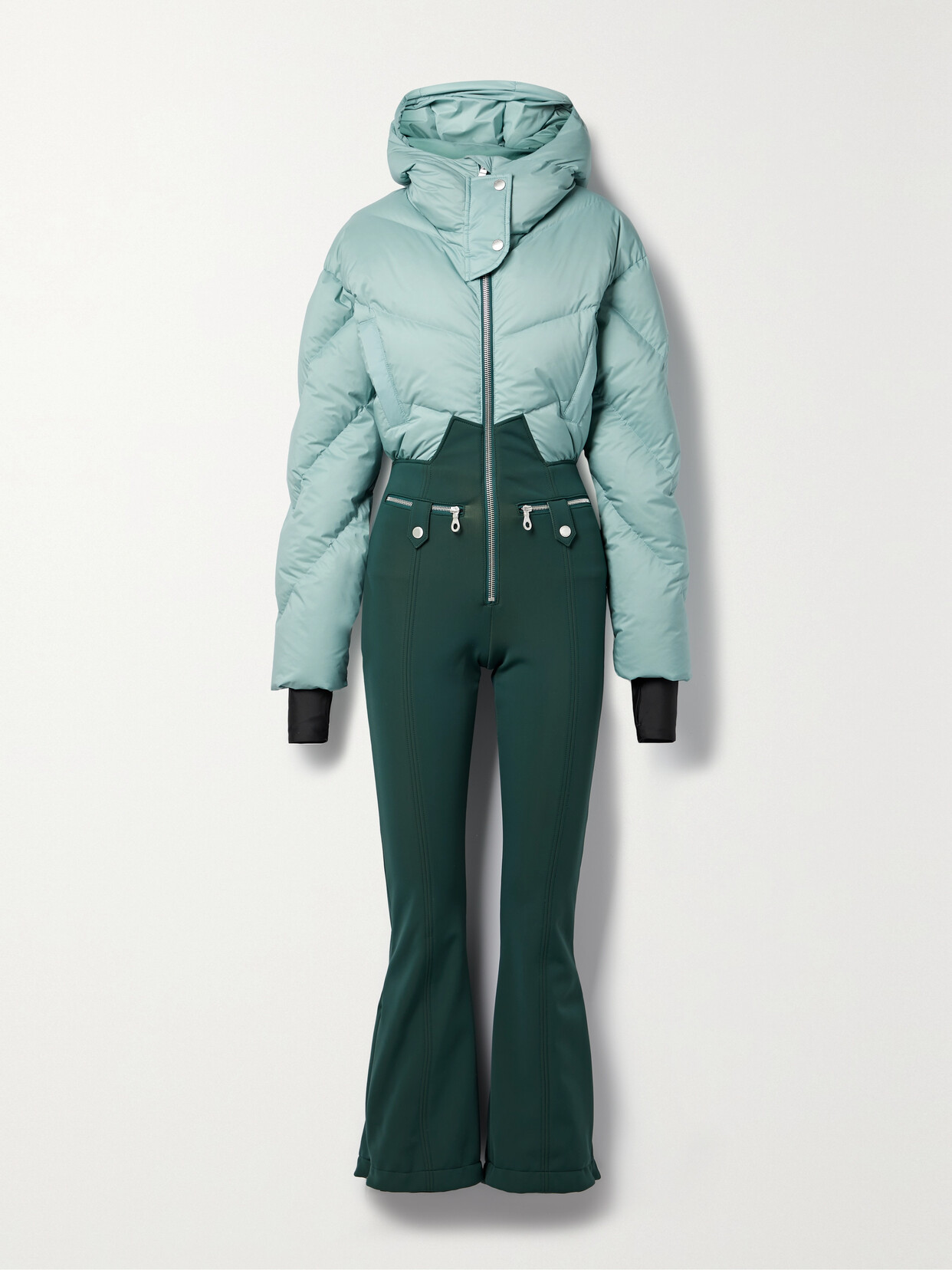 Cordova - Ajax Two-tone Quilted Down Ski Suit - Green