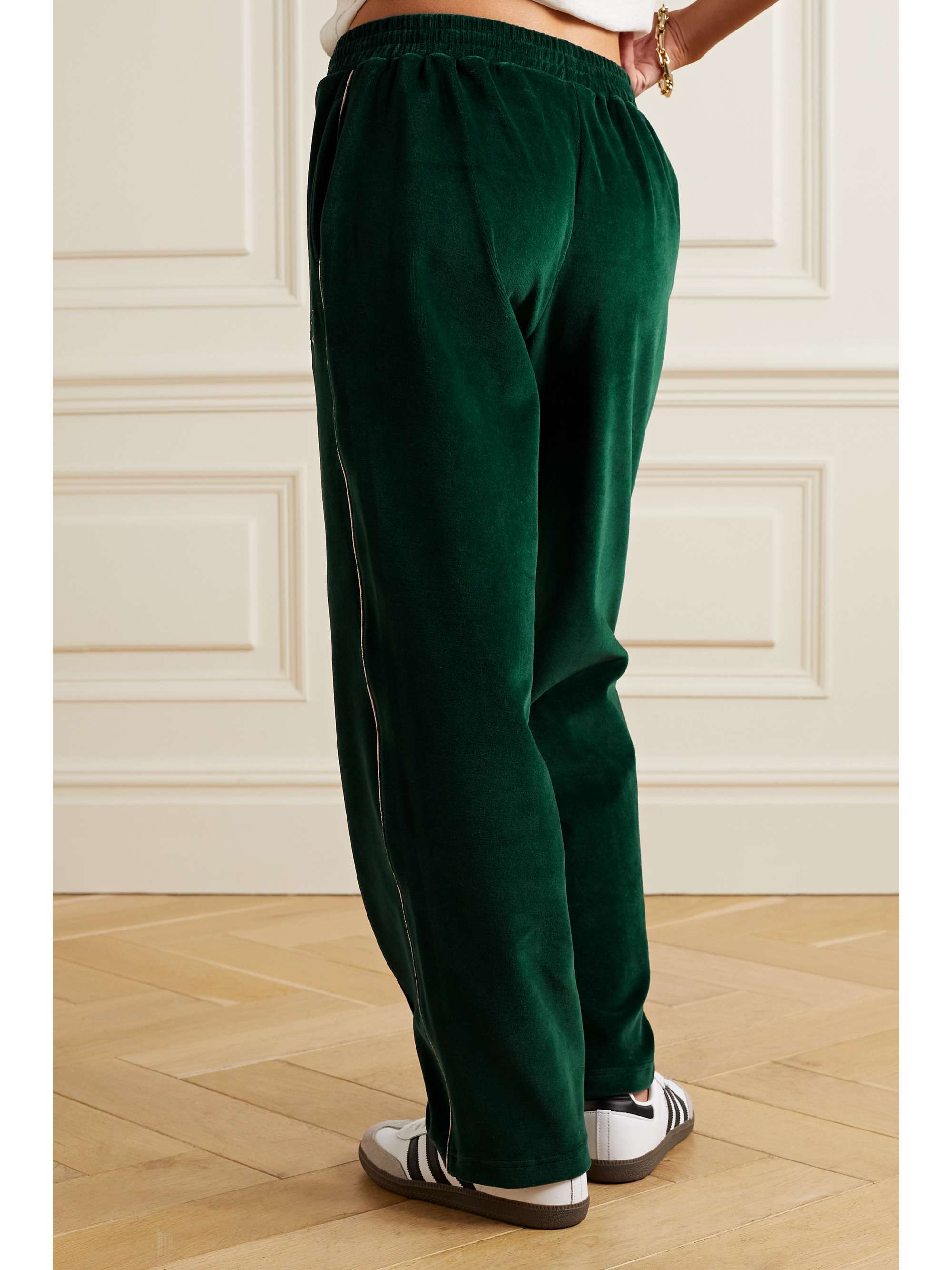 SPORTY & RICH Brandie Jogginghose aus Baumwoll-Velours mit Stickerei