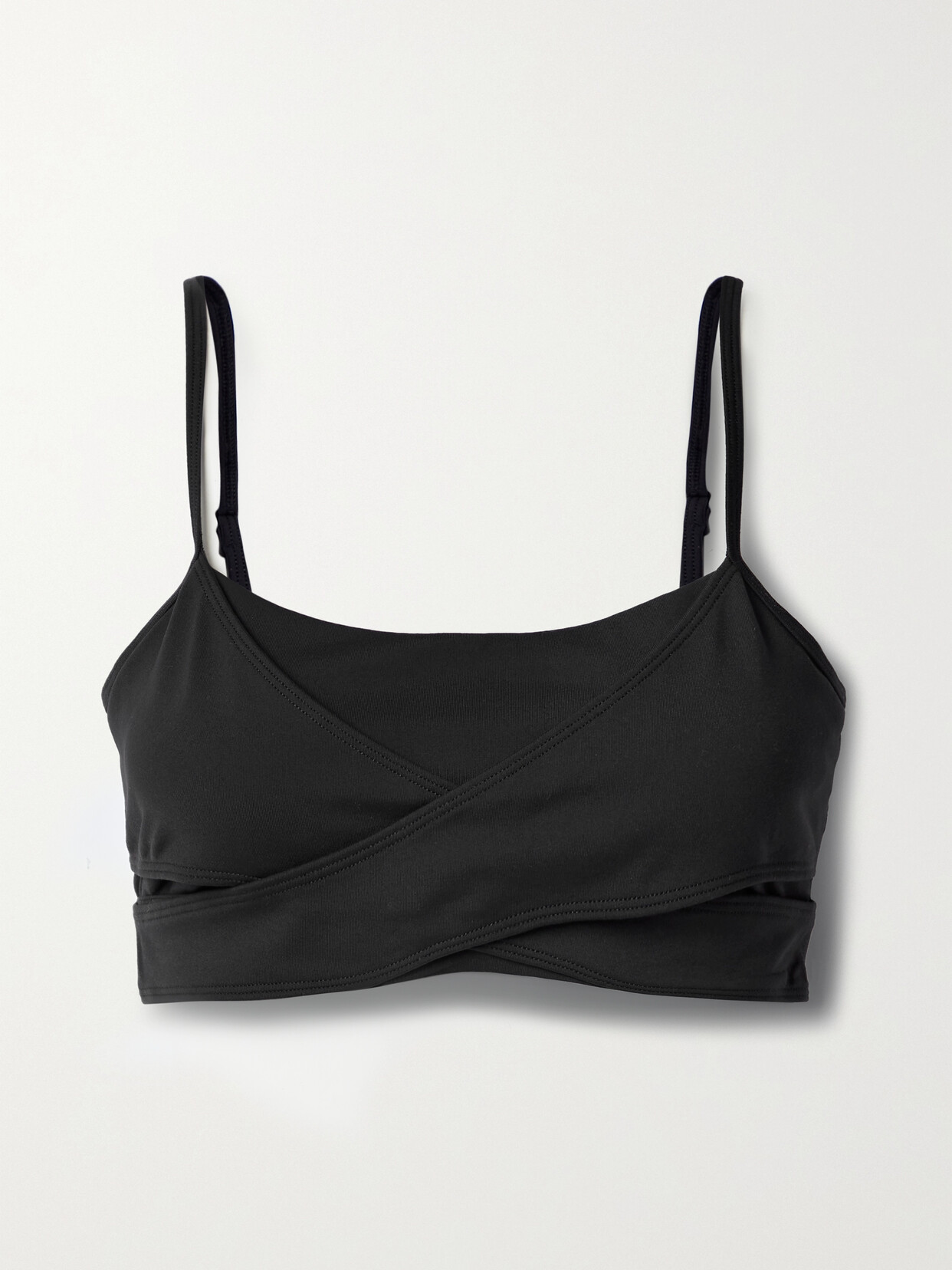 Shop Alo Yoga Airbrush Enso Cutout Soft-cup Stretch Sports Bra In Black