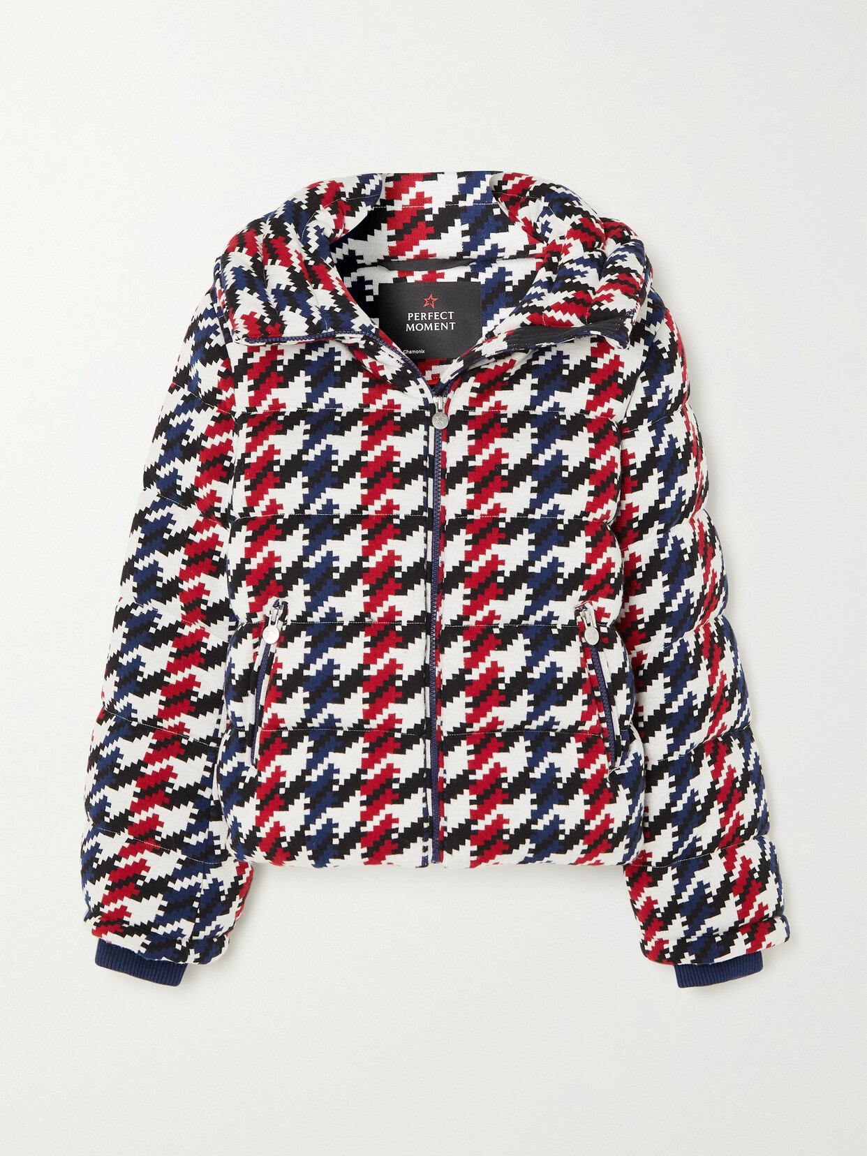 Perfect Moment - Houndstooth Quilted Down Ski Jacket - Blue