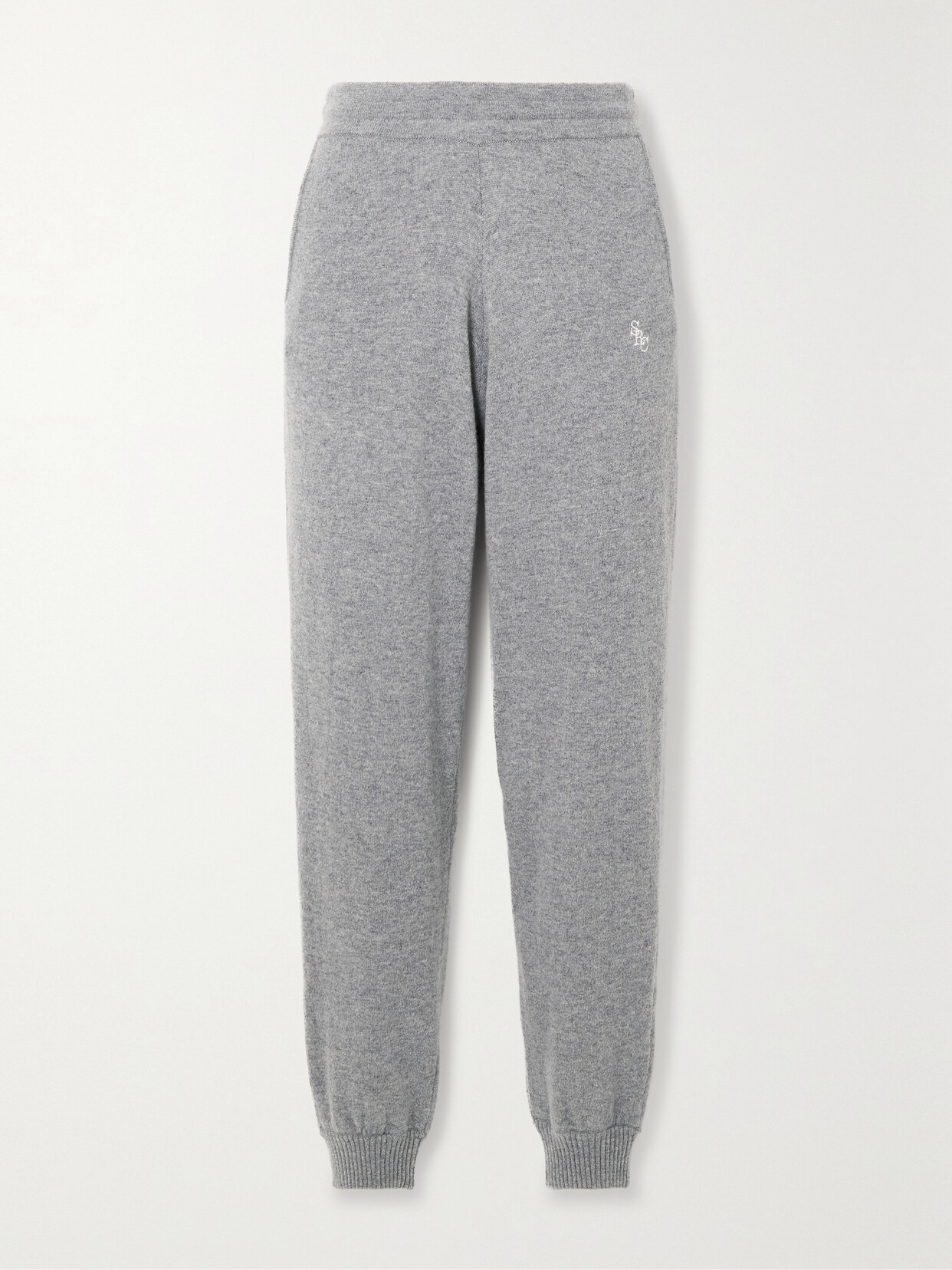 Sporty & Rich - Ina Embroidered Cashmere Sweatpants - Gray