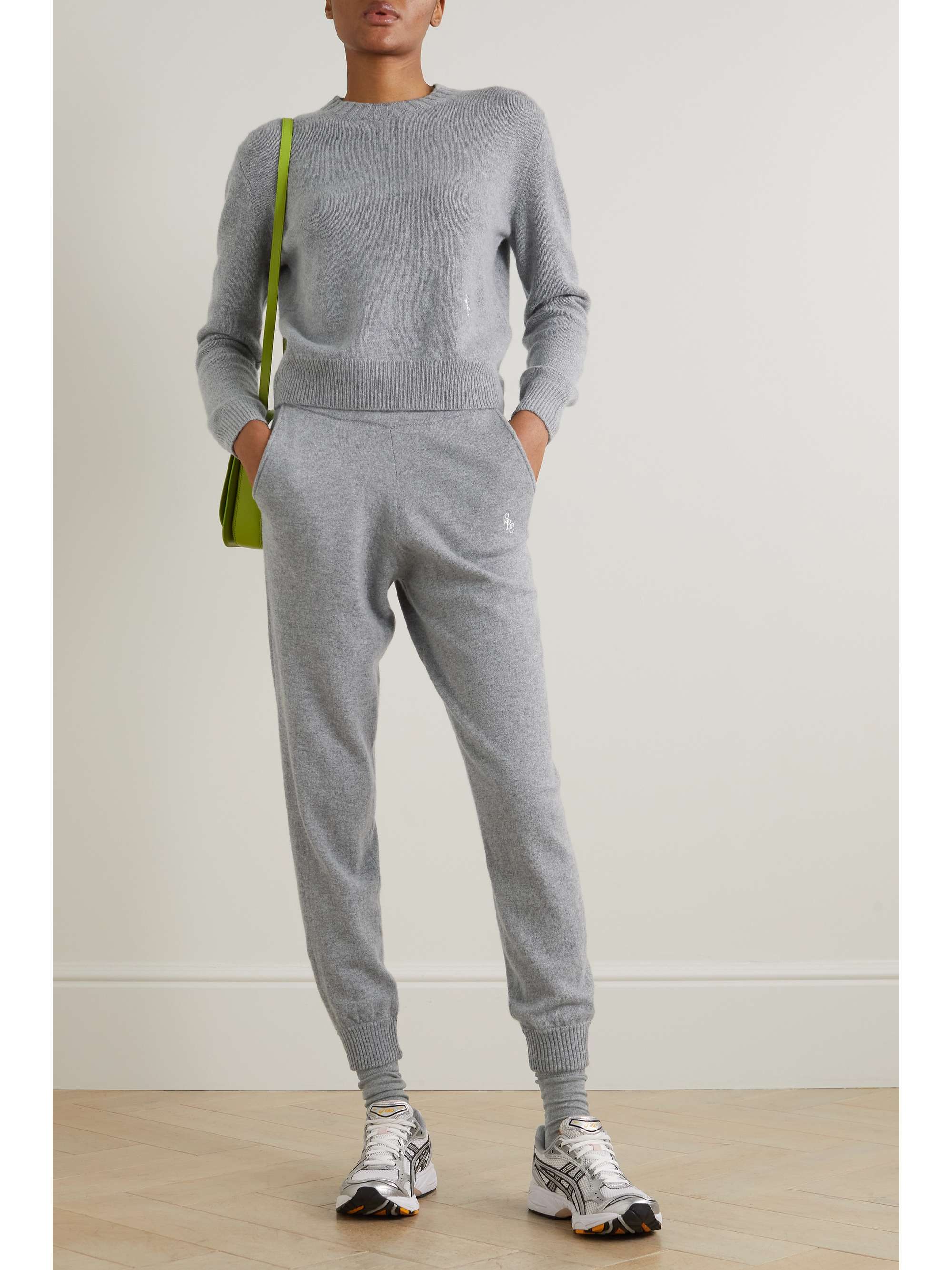 SPORTY & RICH Ina embroidered cashmere sweatpants