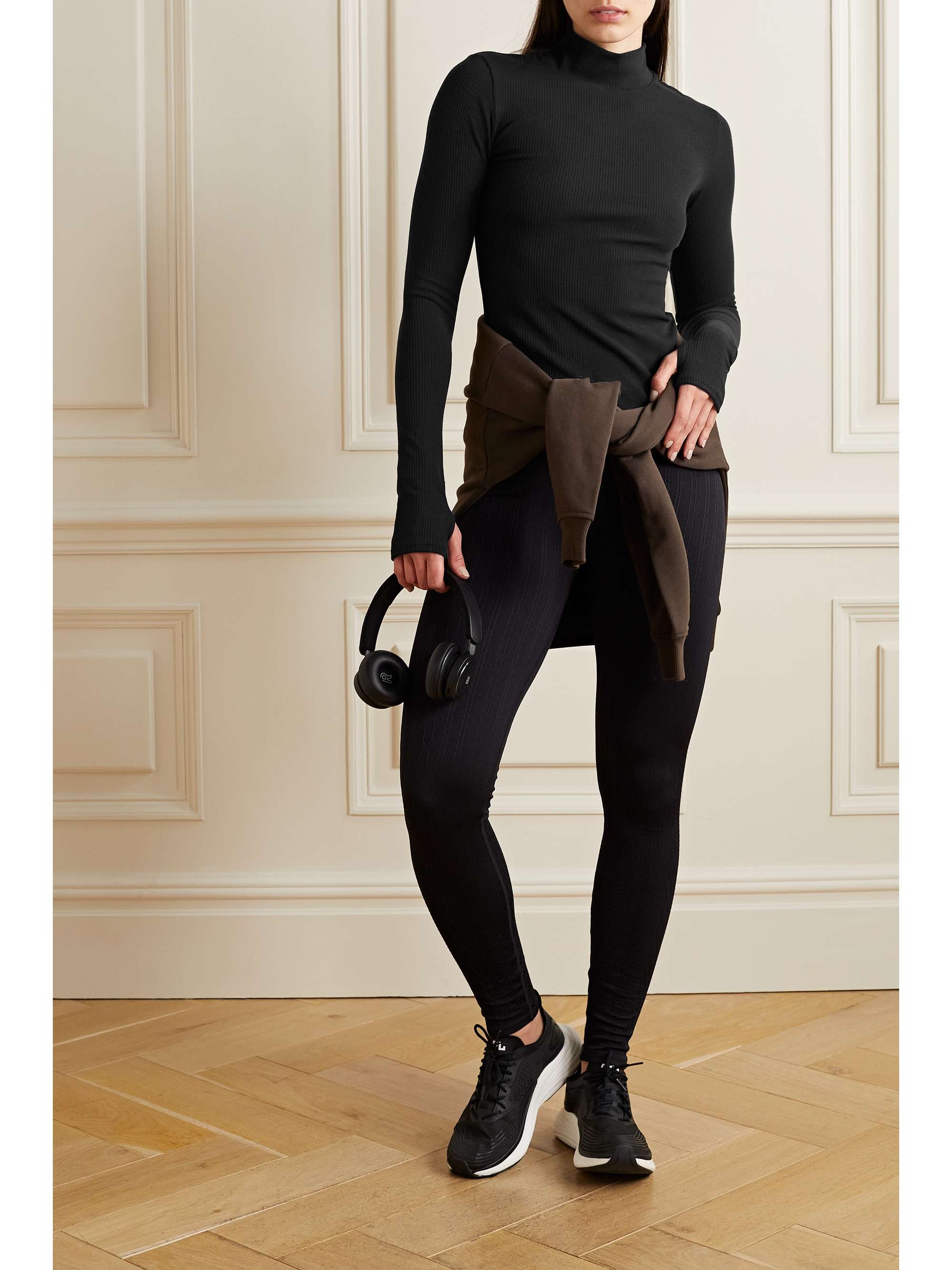 ALO YOGA Wellness ribbed stretch-jersey top