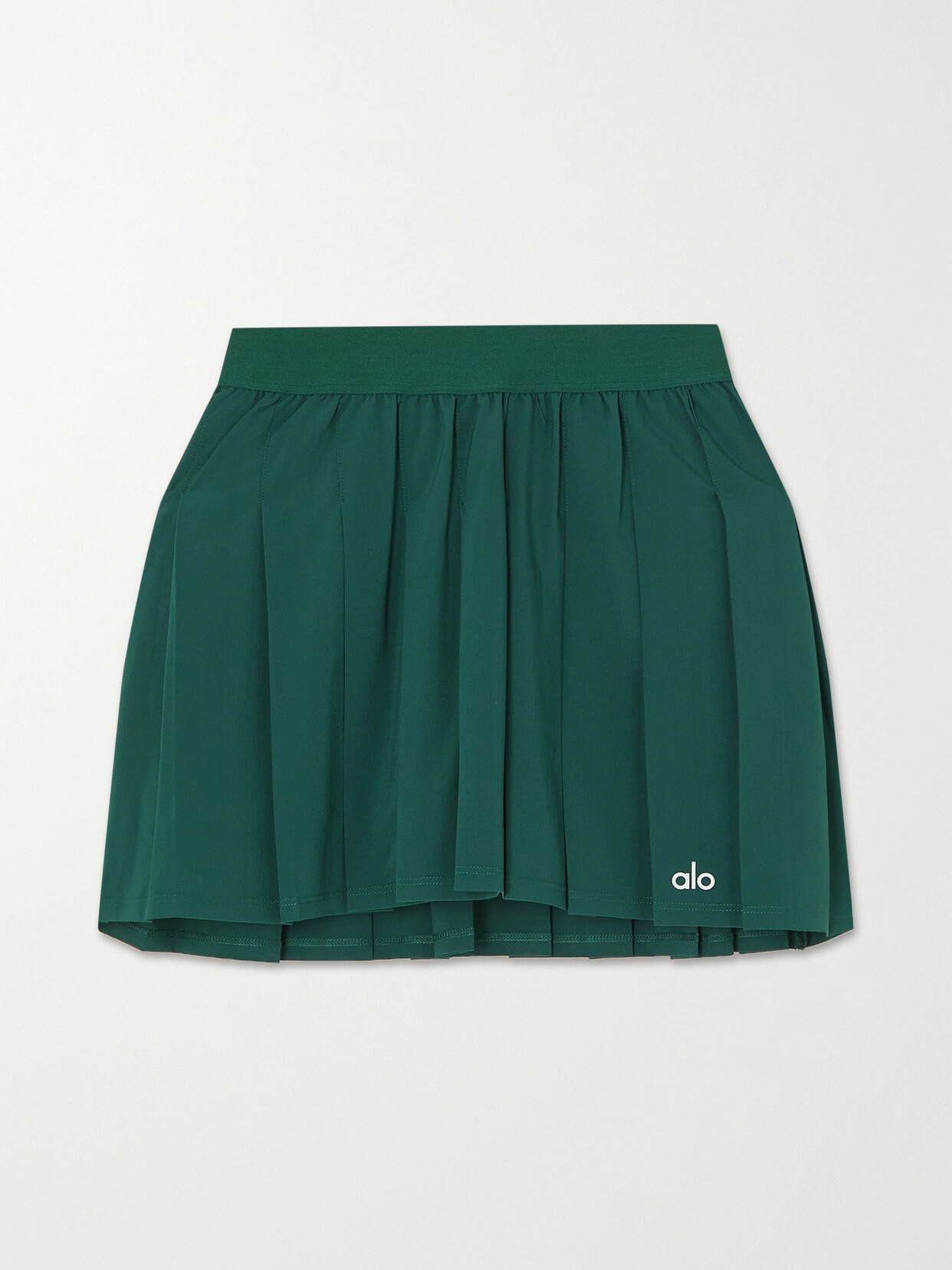 Alo Yoga - Varsity Pleated Stretch-jersey Tennis Skirt - Green