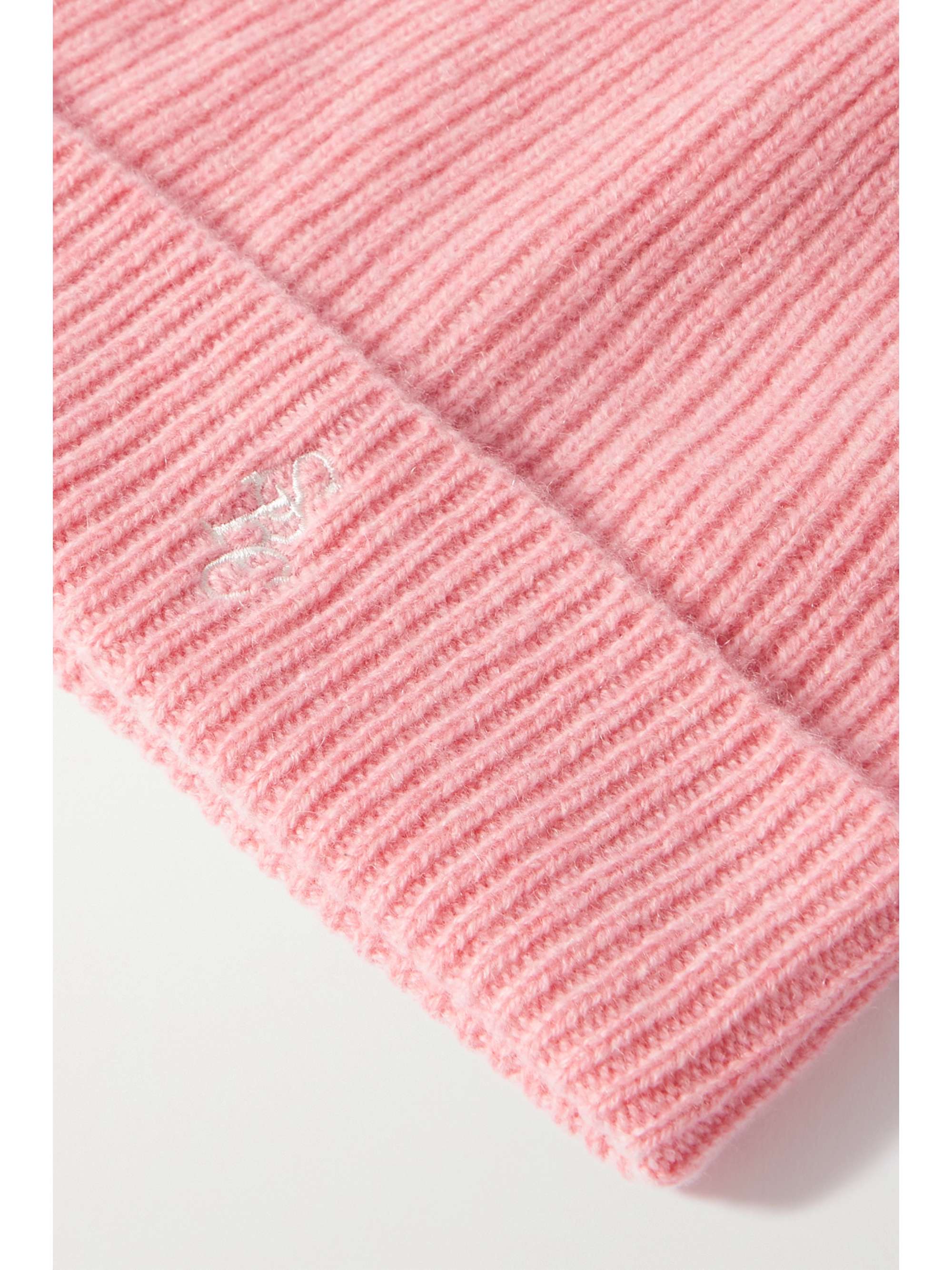SPORTY & RICH Embroidered ribbed cashmere beanie