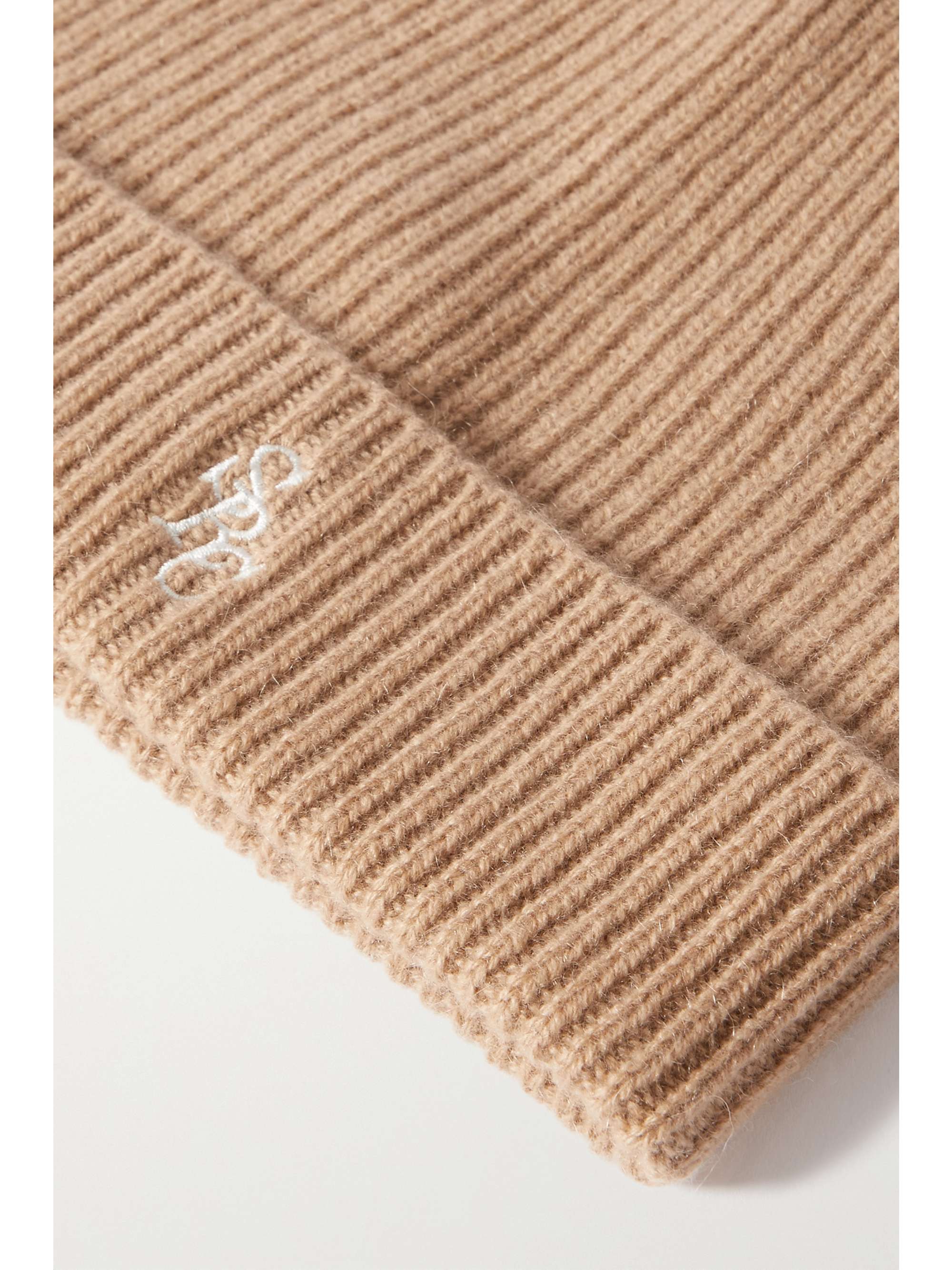 SPORTY & RICH Beanie aus geripptem Kaschmir mit Stickerei