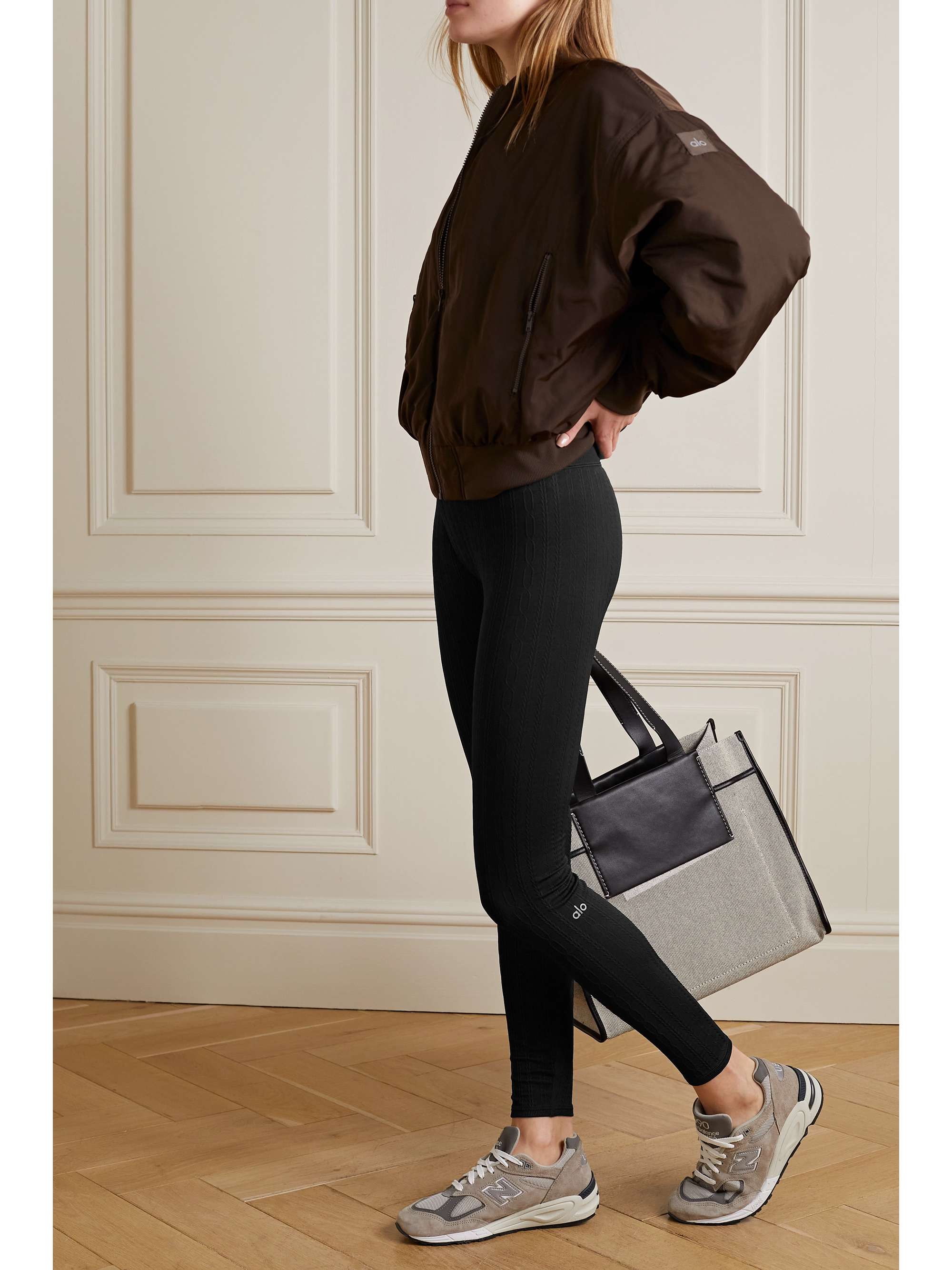 ALO YOGA Stretch cable-knit leggings
