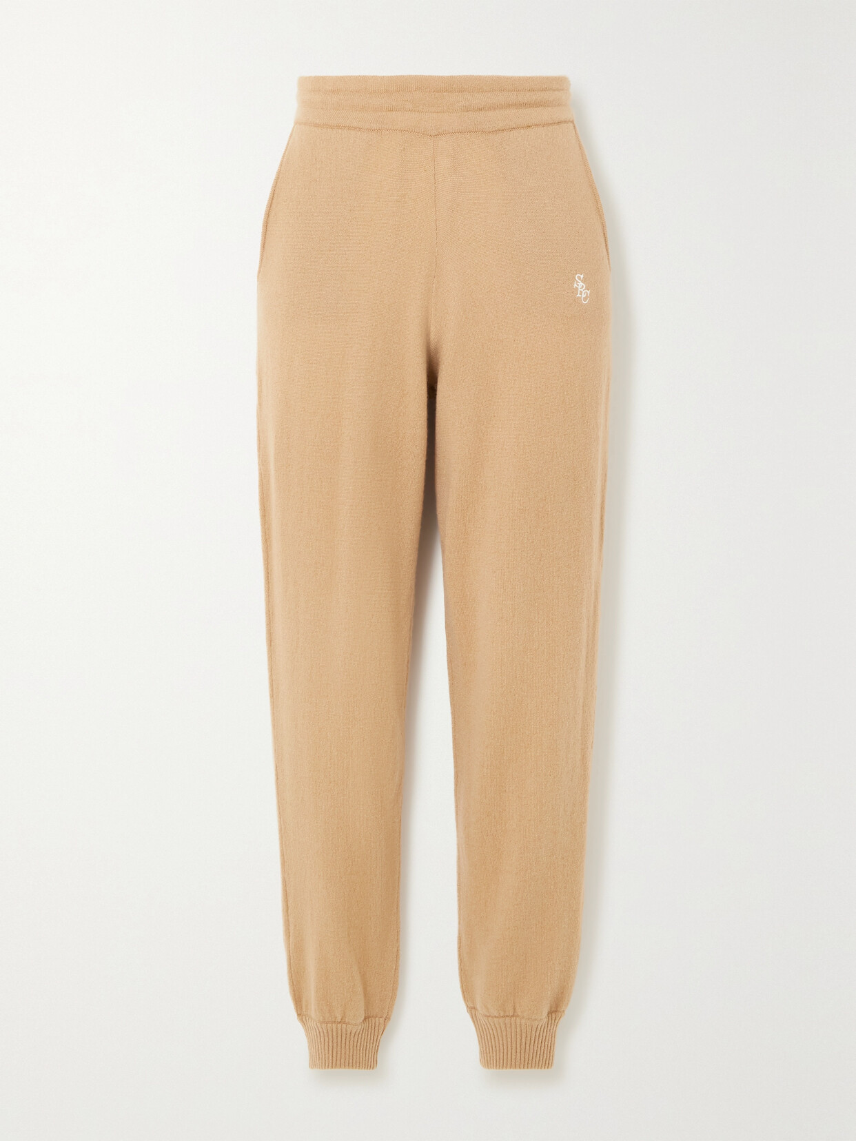 Sporty & Rich - Ina Embroidered Cashmere Sweatpants - Brown