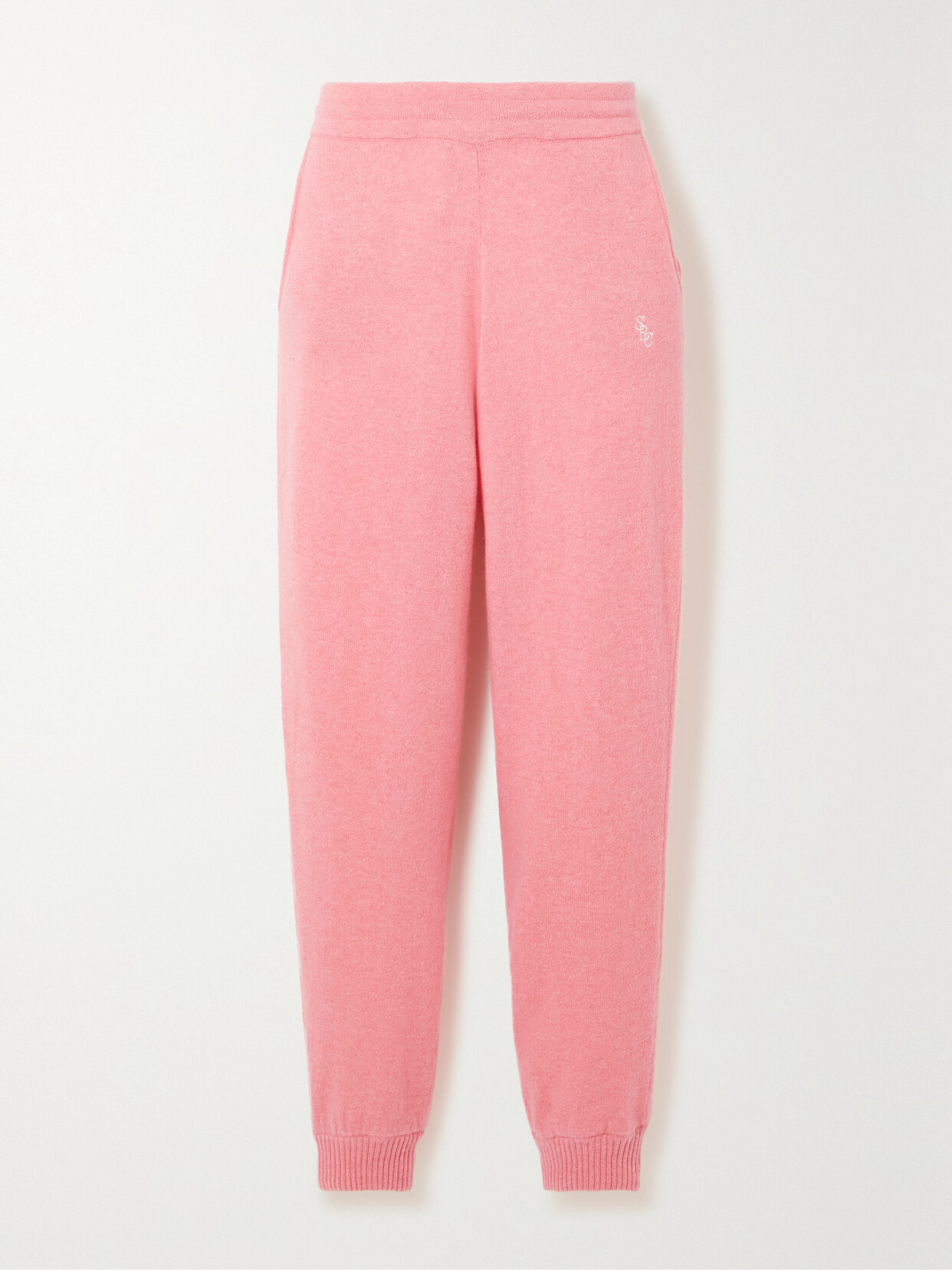 Sporty & Rich - Ina Embroidered Cashmere Sweatpants - Pink