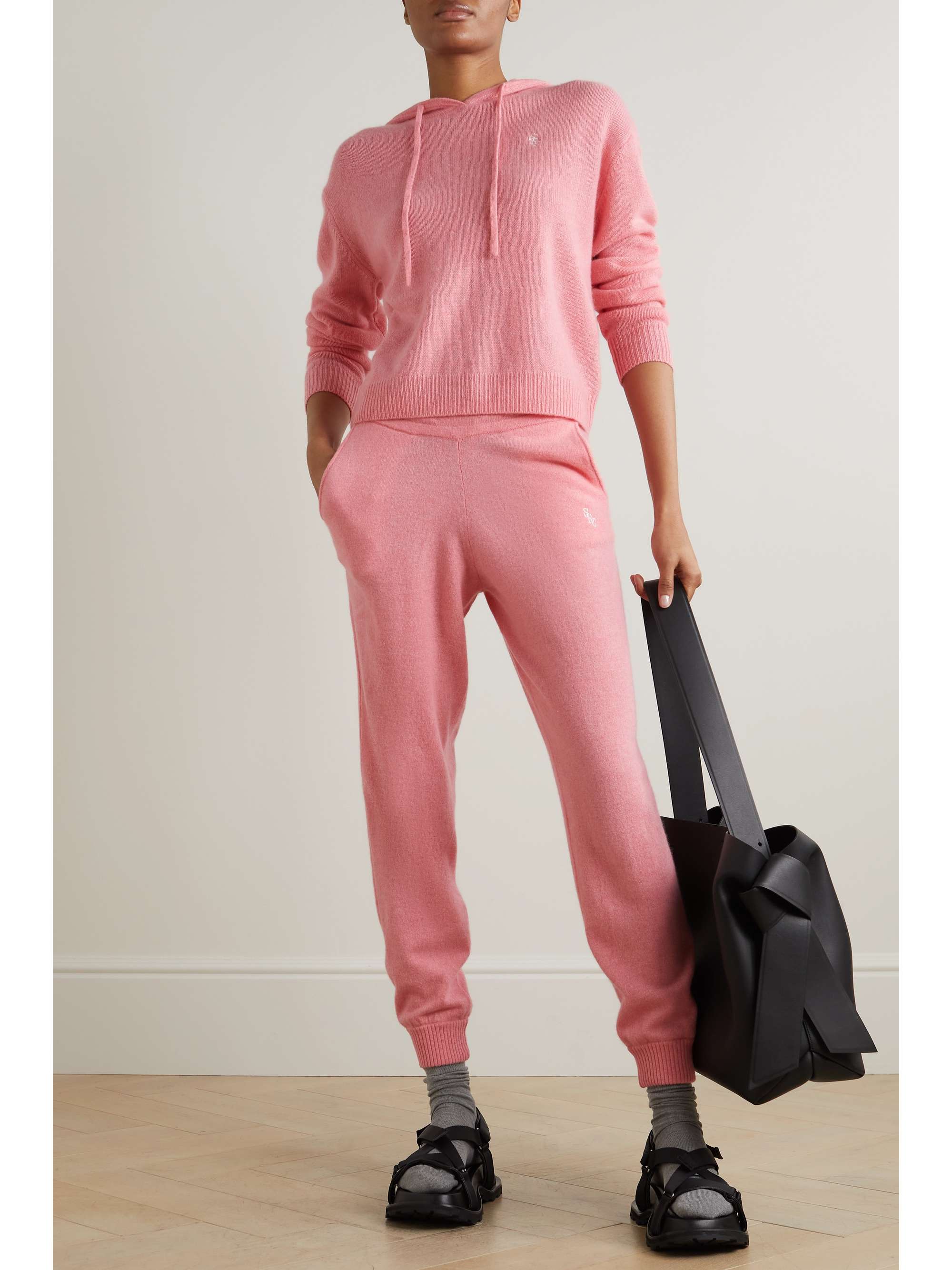 SPORTY & RICH Ina Jogginghose aus Kaschmir mit Stickerei