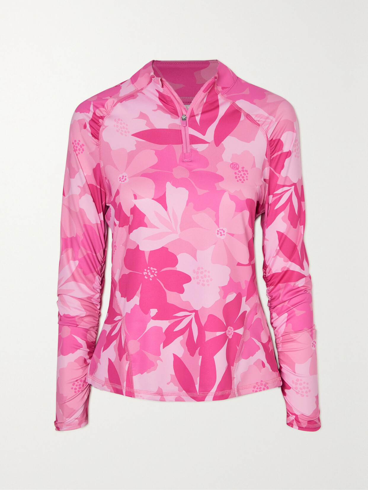 G/fore Floral-print Stretch Tech-jersey Top In Pink