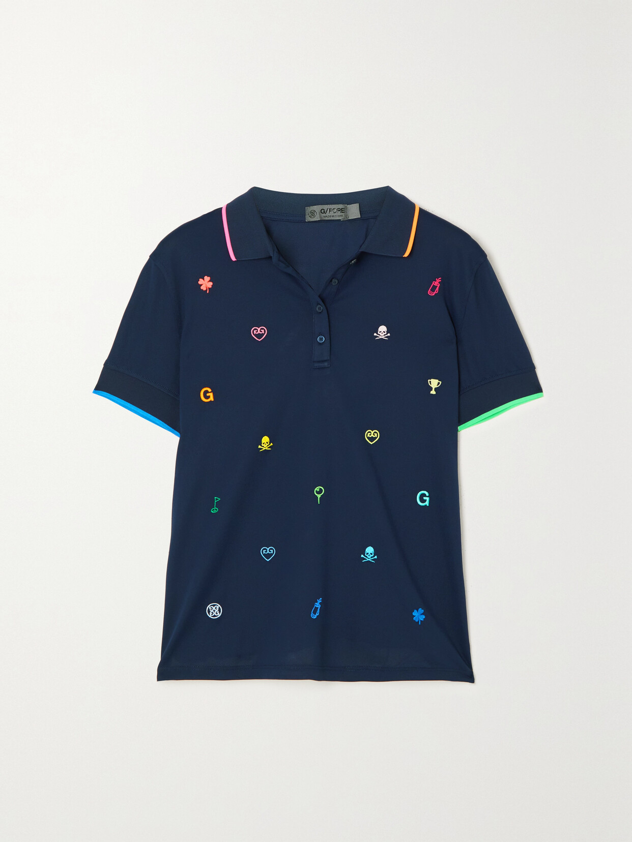 G/FORE - Icon Embroidered Tech-piqué Polo Shirt - Blue