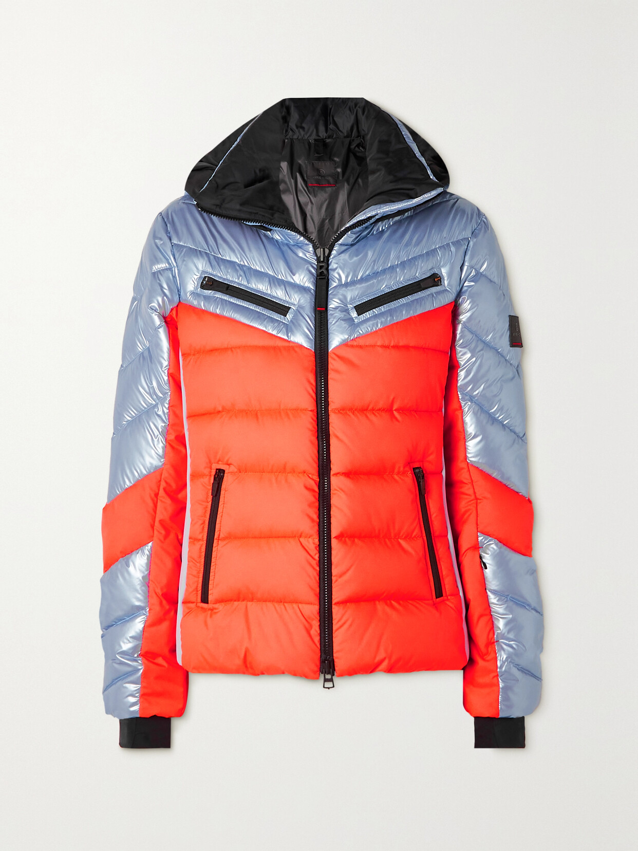 BOGNER FIRE+ICE - Farina3 Hooded Quilted Two-tone Metallic Ski Jacket - Orange