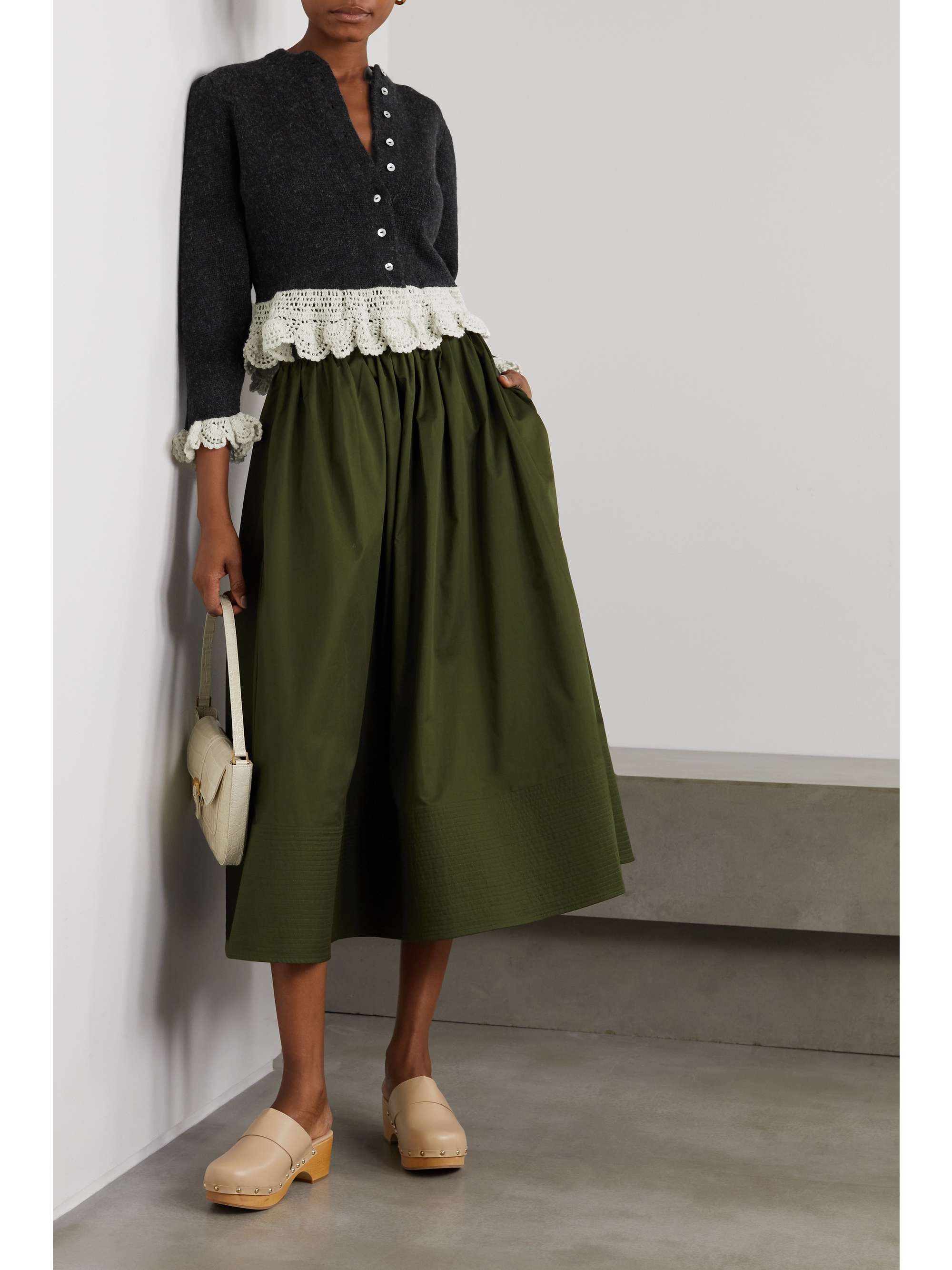 BATSHEVA Grace crochet-trimmed alpaca and wool-blend cardigan