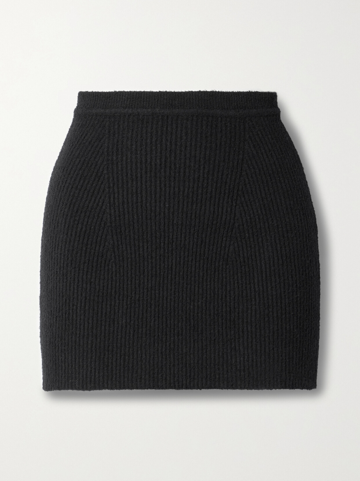 Wardrobe.nyc Ribbed Cotton-blend Mini Skirt In Black