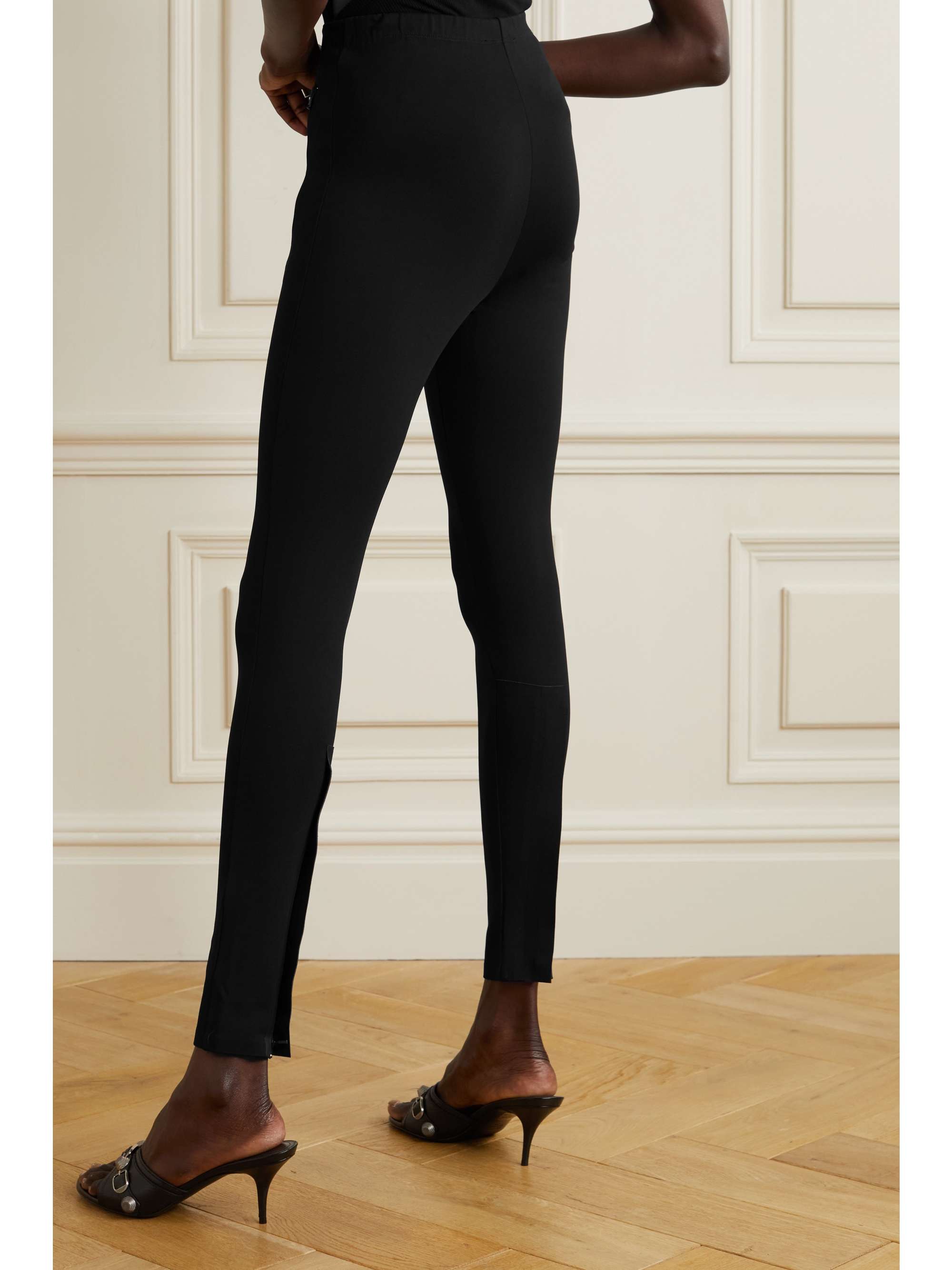 WARDROBE.NYC Back Zip stretchponte leggings NETAPORTER