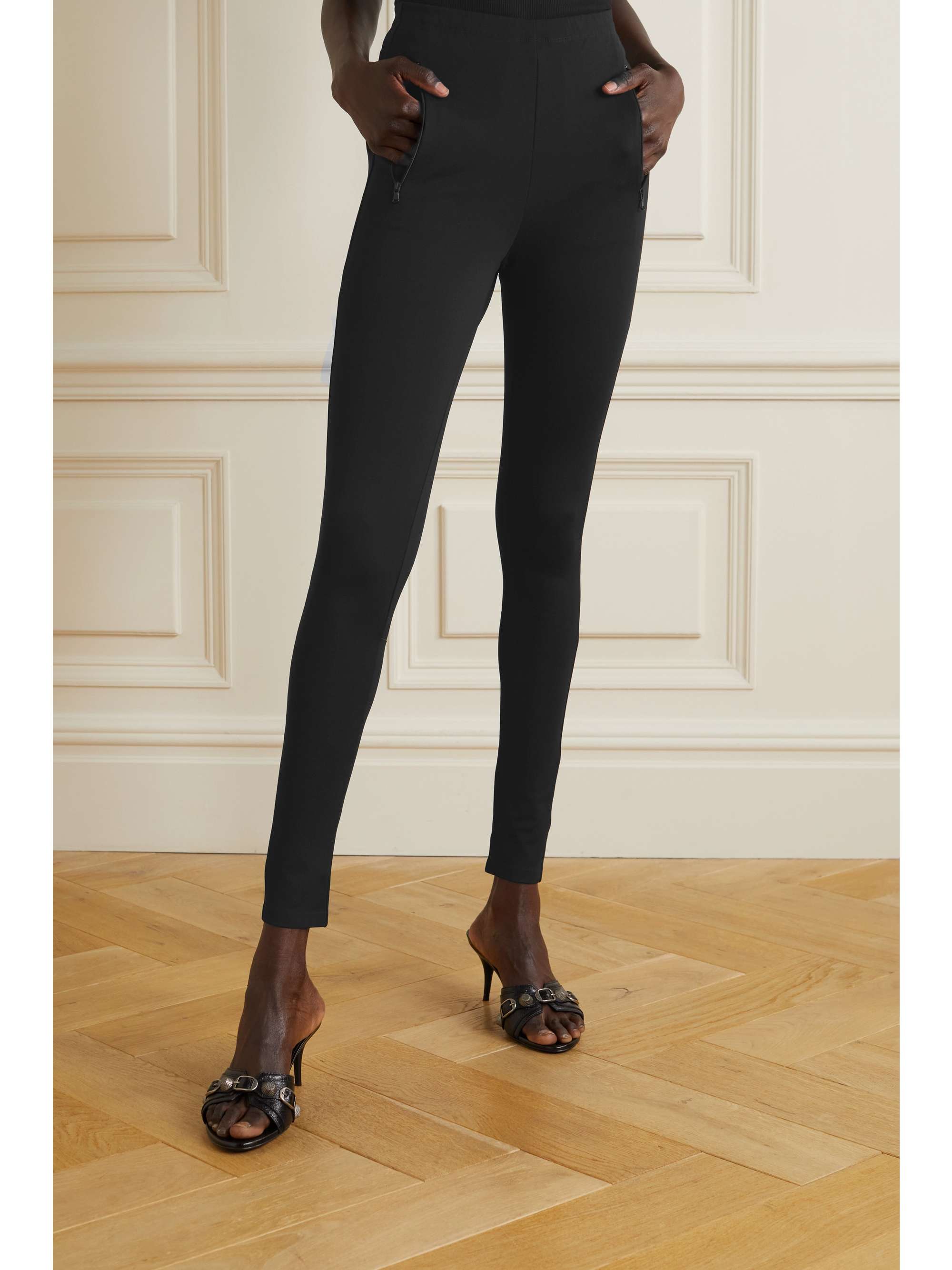 WARDROBE.NYC Back Zip stretchponte leggings NETAPORTER