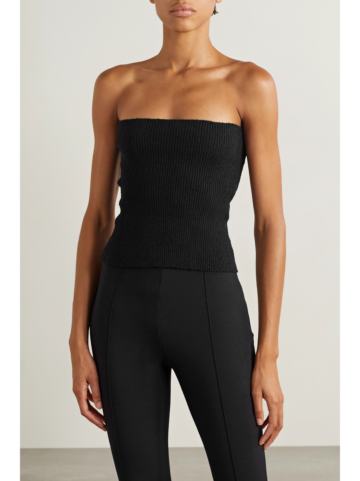 Wardrobe. Nyc - Strapless Ribbed Cotton-Blend Top