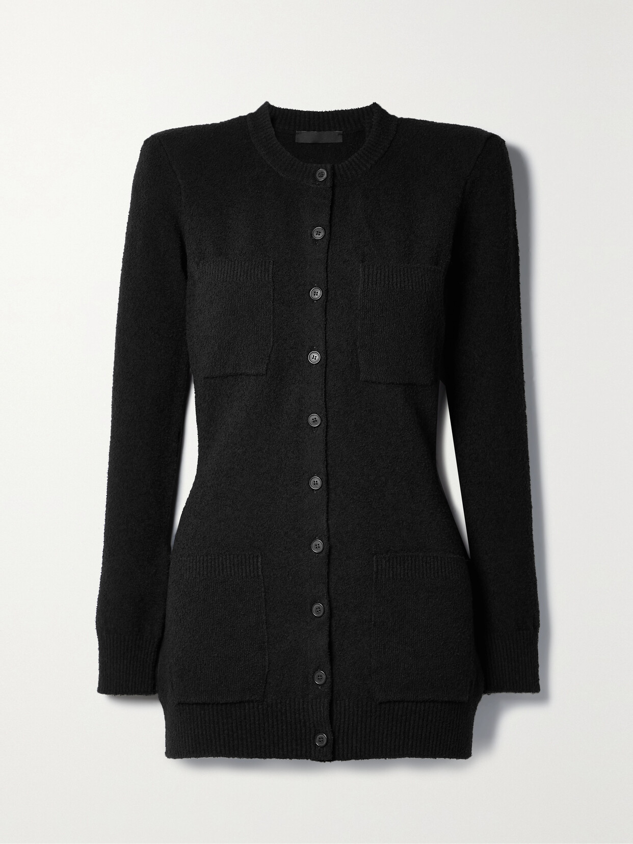 Wardrobe.nyc Padded-shoulder Button-up Cardigan In Black