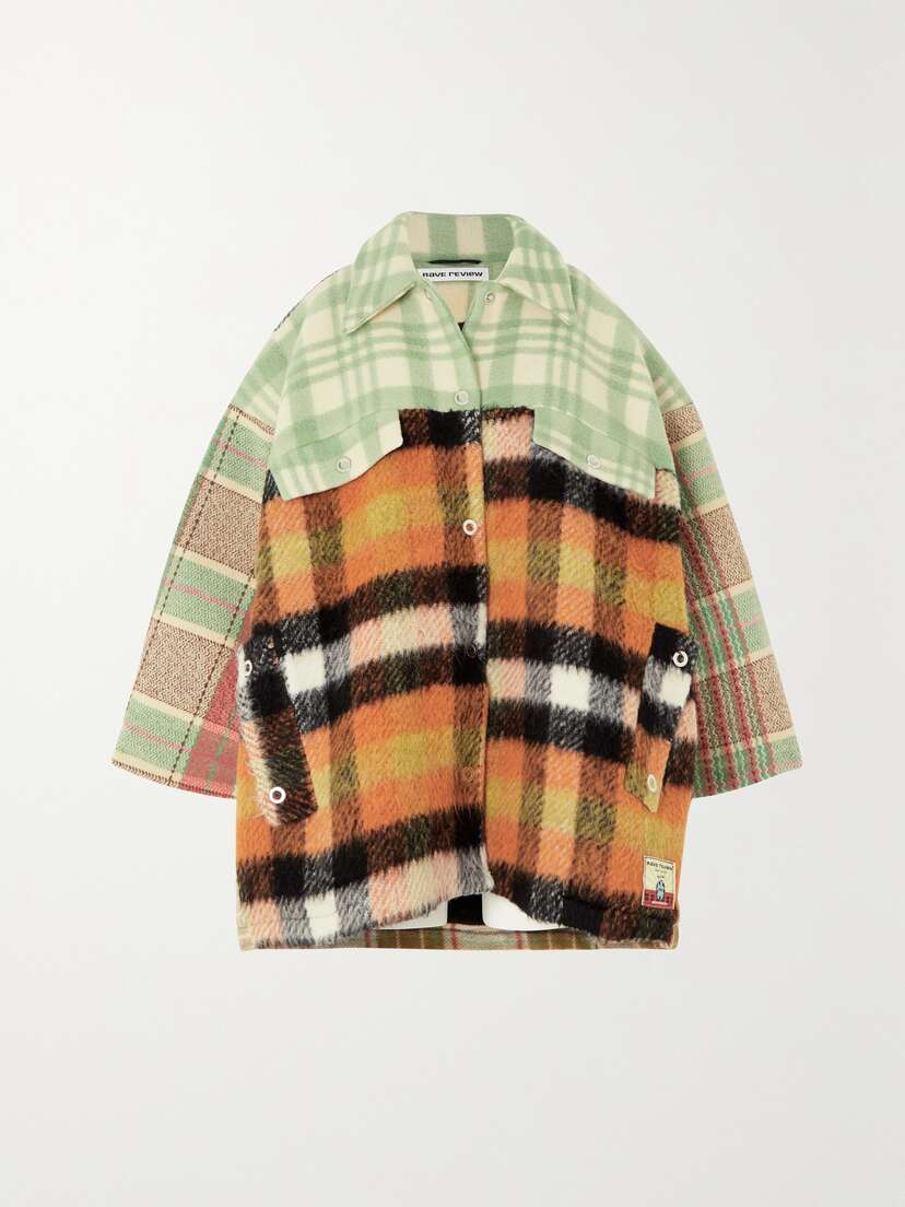 Rave Review Dottie Checked Brushed Wool And Felt Jacket