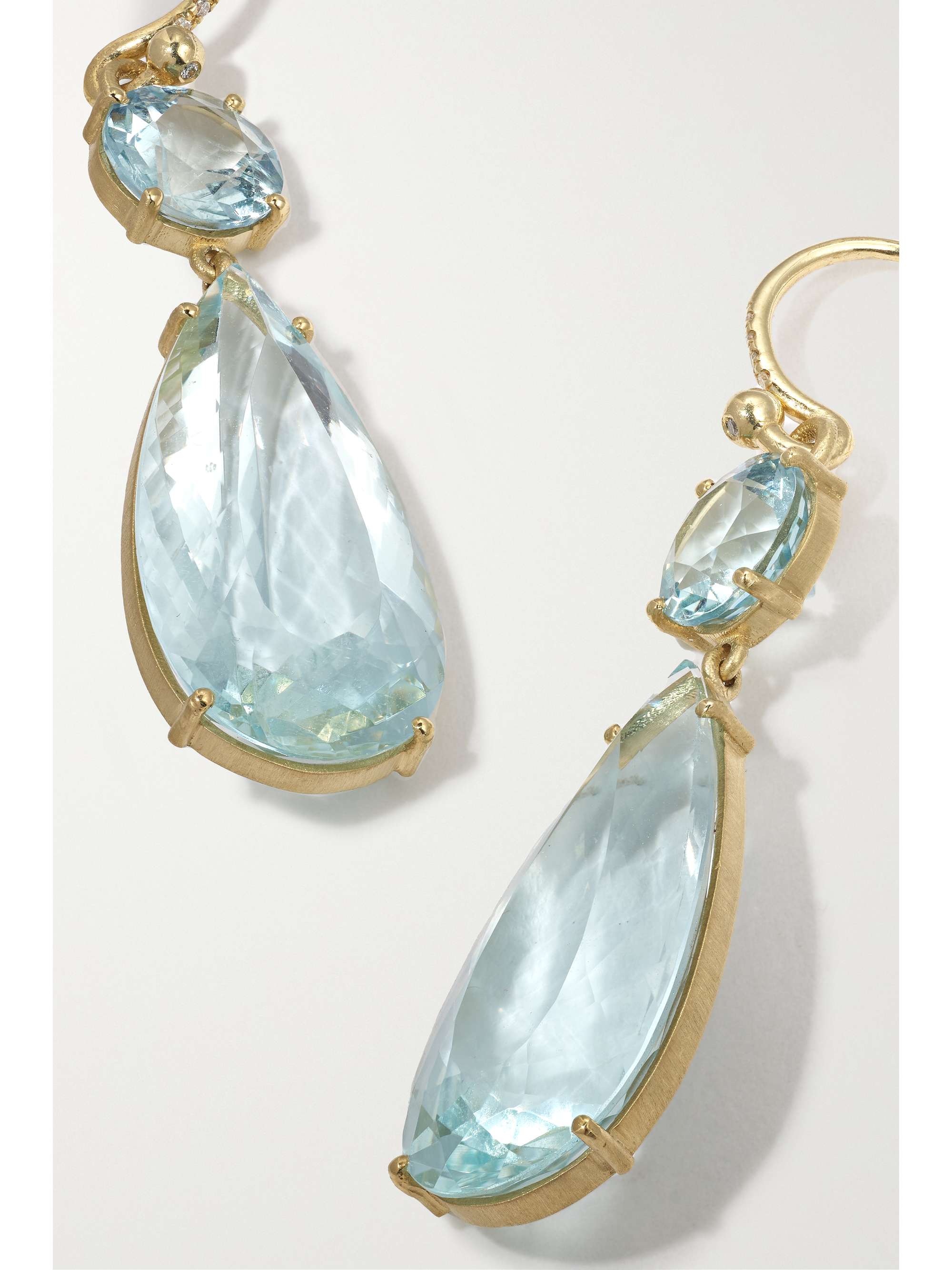 IRENE NEUWIRTH Gemmy Gem 18-karat gold, aquamarine and diamond earrings