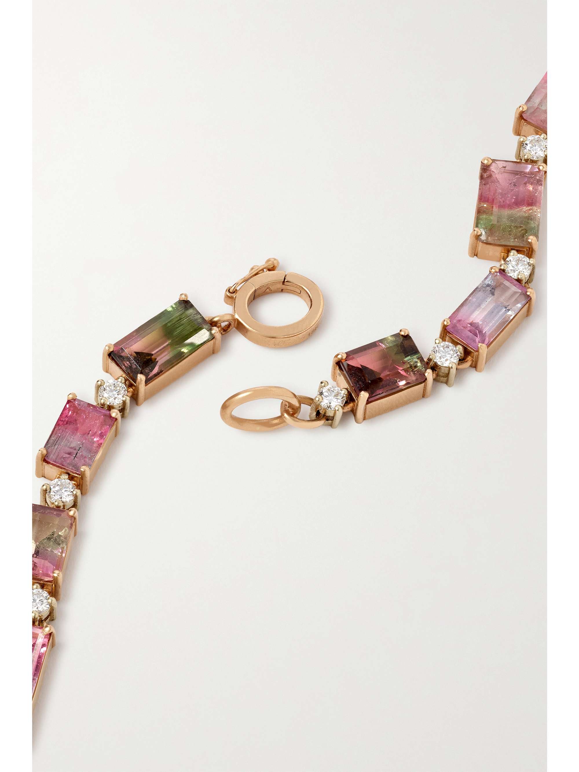 IRENE NEUWIRTH 18-karat rose gold, tourmaline and diamond necklace