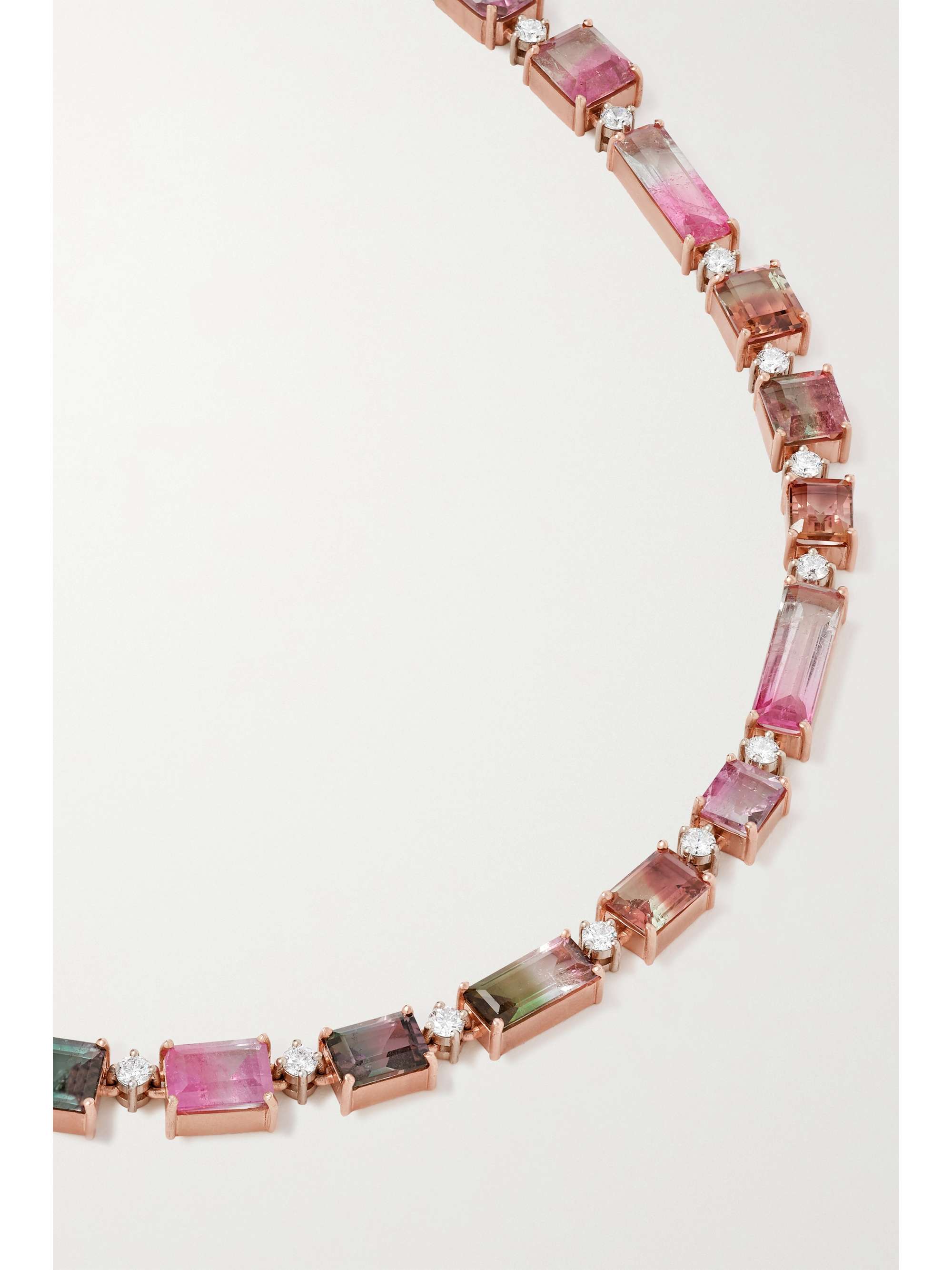 IRENE NEUWIRTH 18-karat rose gold, tourmaline and diamond necklace
