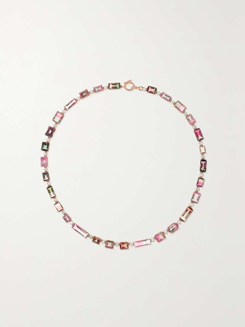 Irene Neuwirth 18-karat Rose Gold, Tourmaline And Diamond Necklace