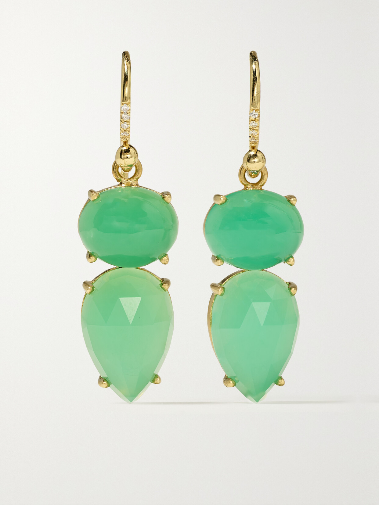 Irene Neuwirth Gem Drops 18-karat , Chrysoprase And Diamond Earrings